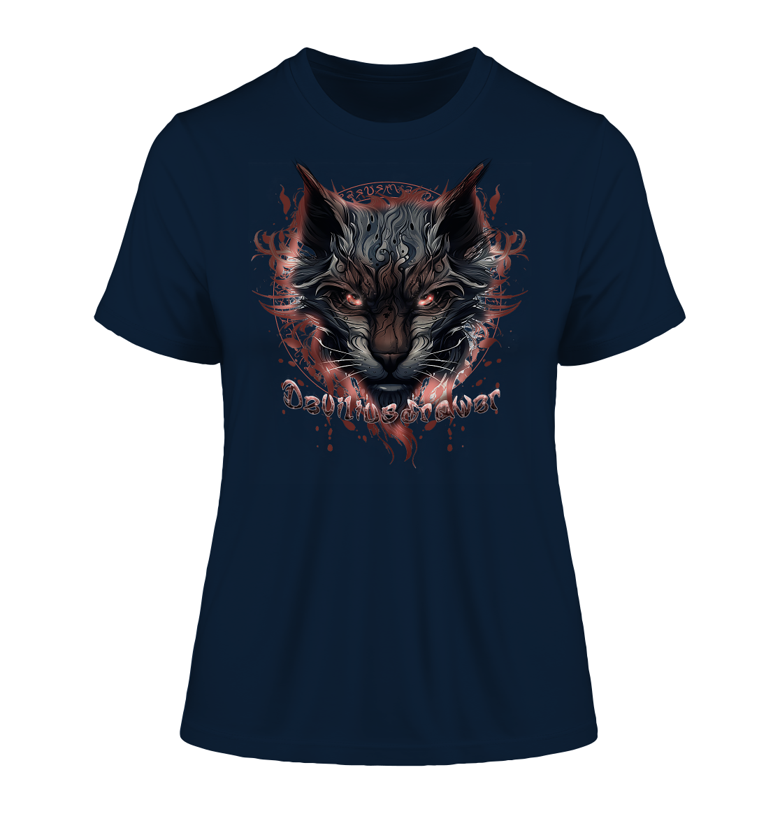 Deviliusdrawer Devil Cat - Fitted Ladies Organic Shirt