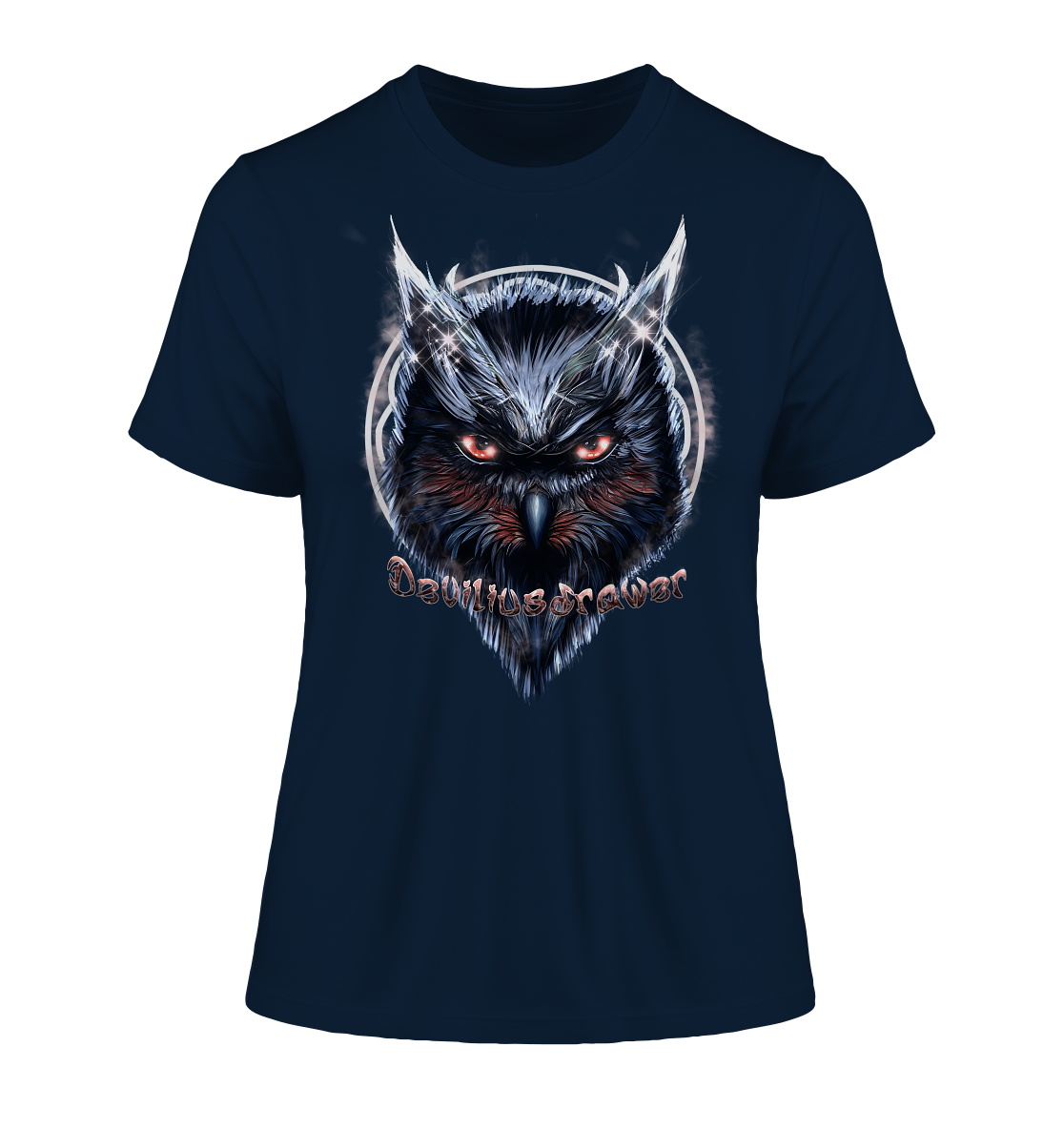 Deviliusdrawer Fire Owl - Fitted Ladies Organic Shirt
