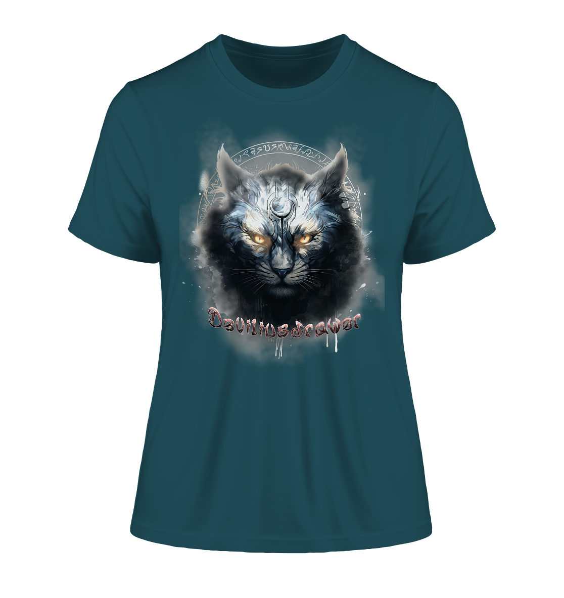 Deviliusdrawer Mysthic Cat - Fitted Ladies Organic Shirt