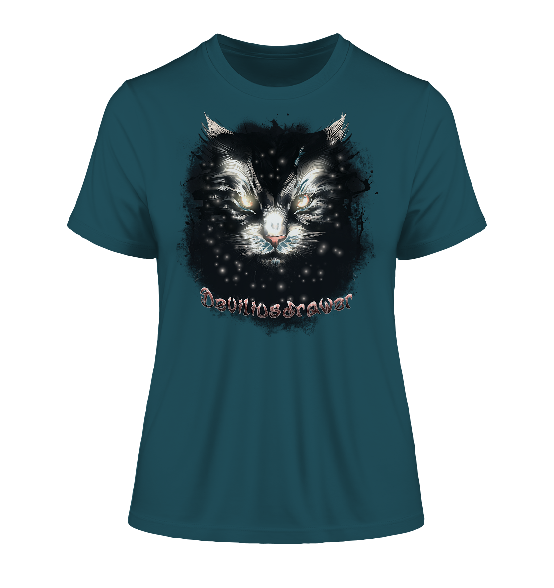 Deviliusdrawer Star Cat - Fitted Ladies Organic Shirt