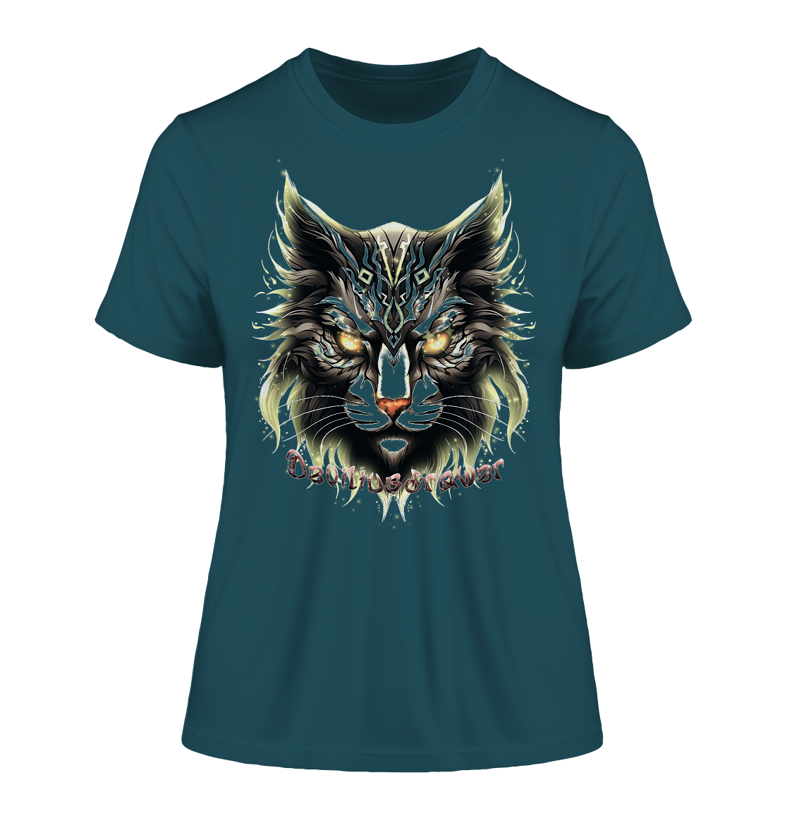Deviliusdrawer Golden Cat - Fitted Ladies Organic Shirt