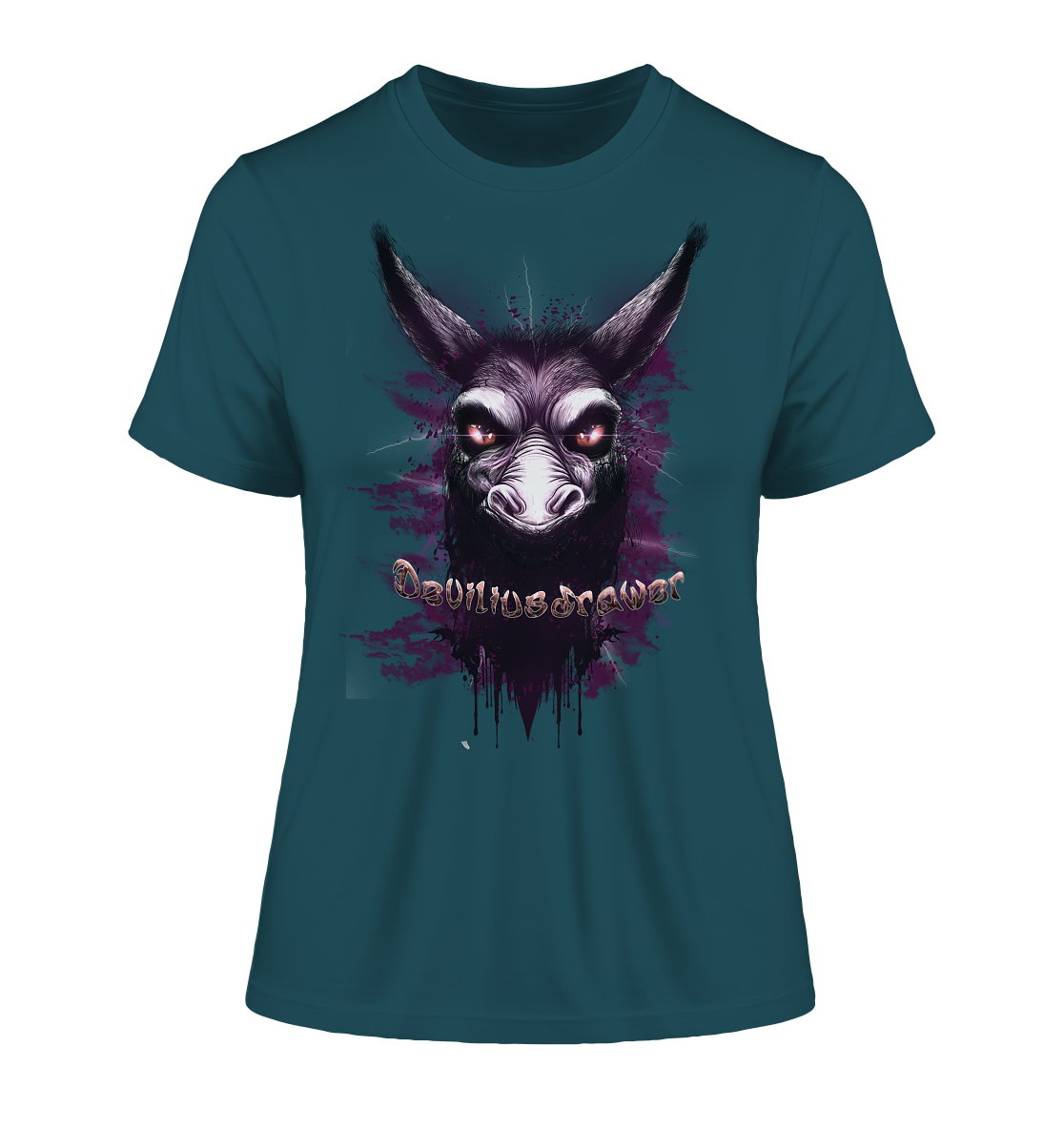 Deviliusdrawer Purple Donkey - Fitted Ladies Organic Shirt