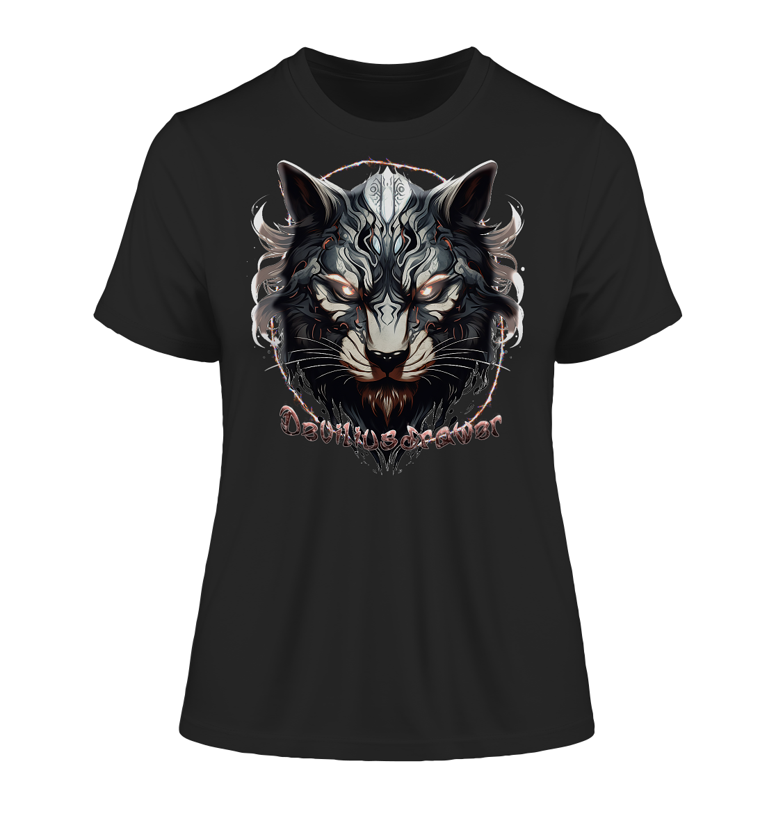 Deviliusdrawer Wolfcat - Fitted Ladies Organic Shirt