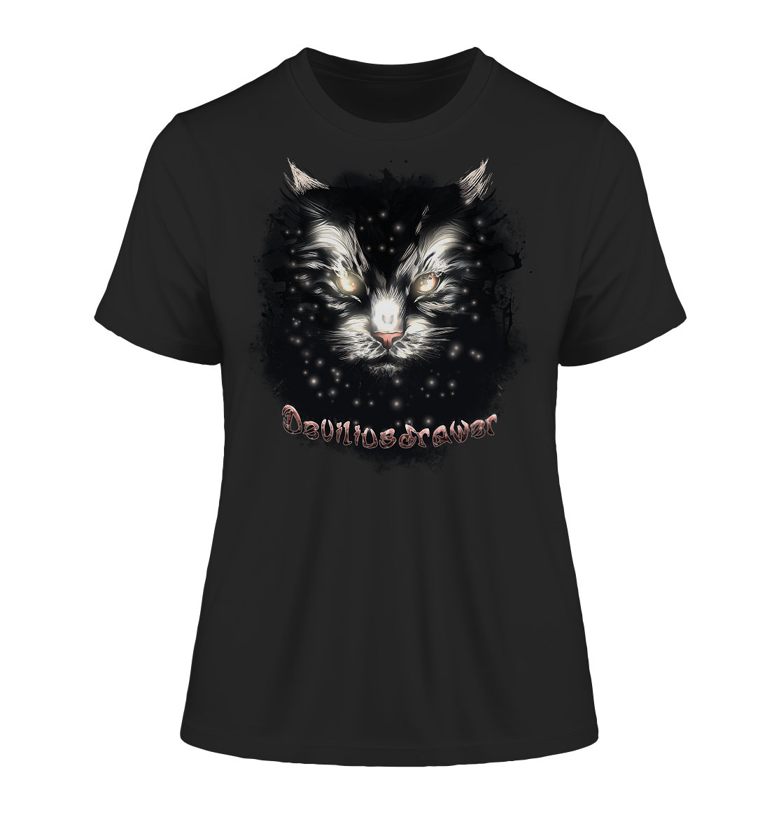 Deviliusdrawer Star Cat - Fitted Ladies Organic Shirt