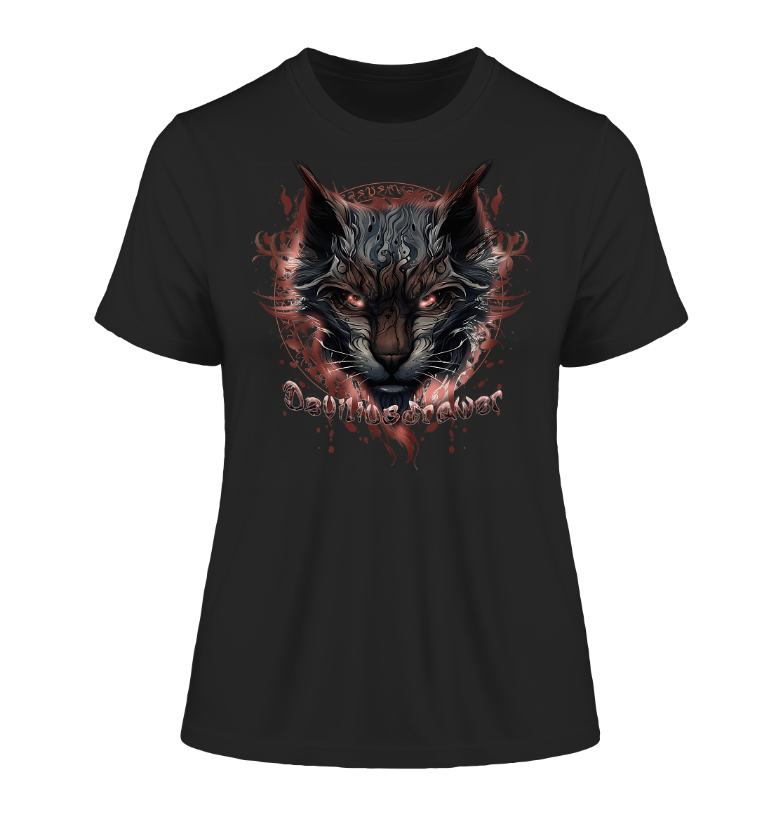 Deviliusdrawer Devil Cat - Fitted Ladies Organic Shirt