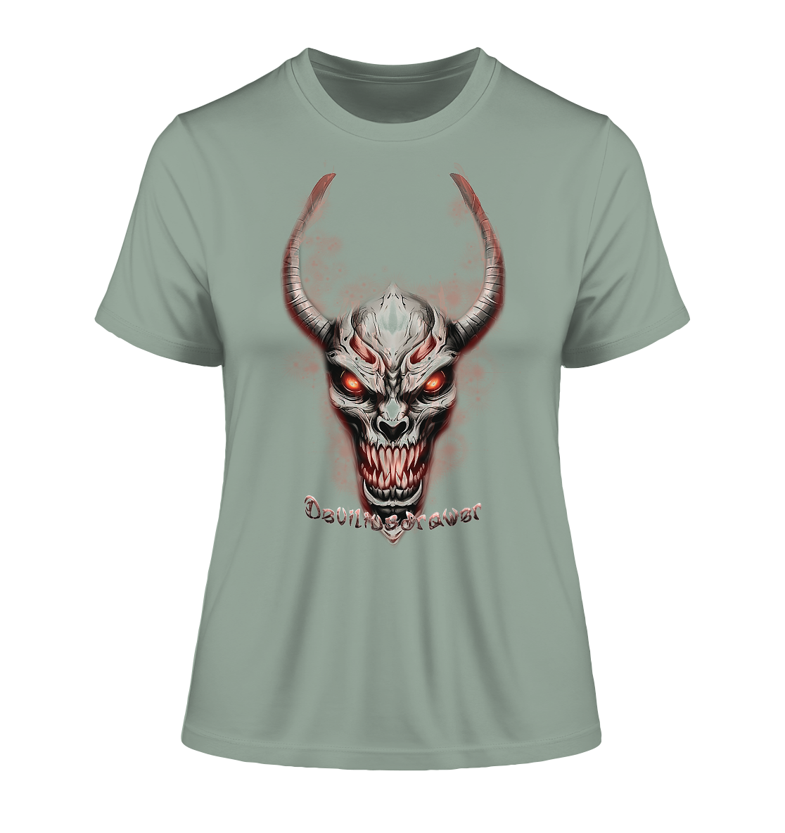 Deviliusdrawer Red Eyed Skeleton - Fitted Ladies Organic Shirt