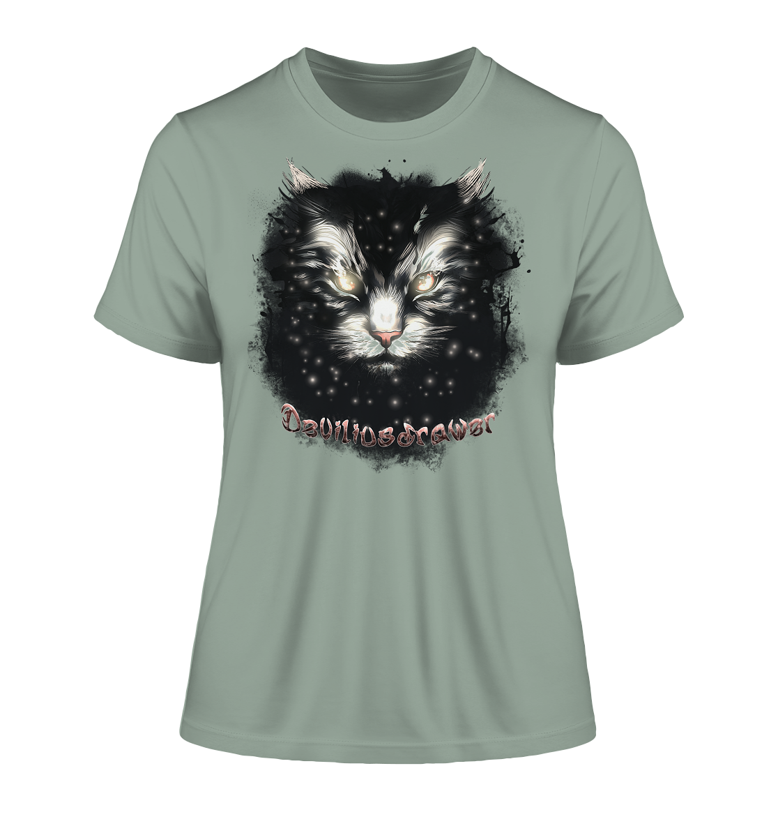 Deviliusdrawer Star Cat - Fitted Ladies Organic Shirt