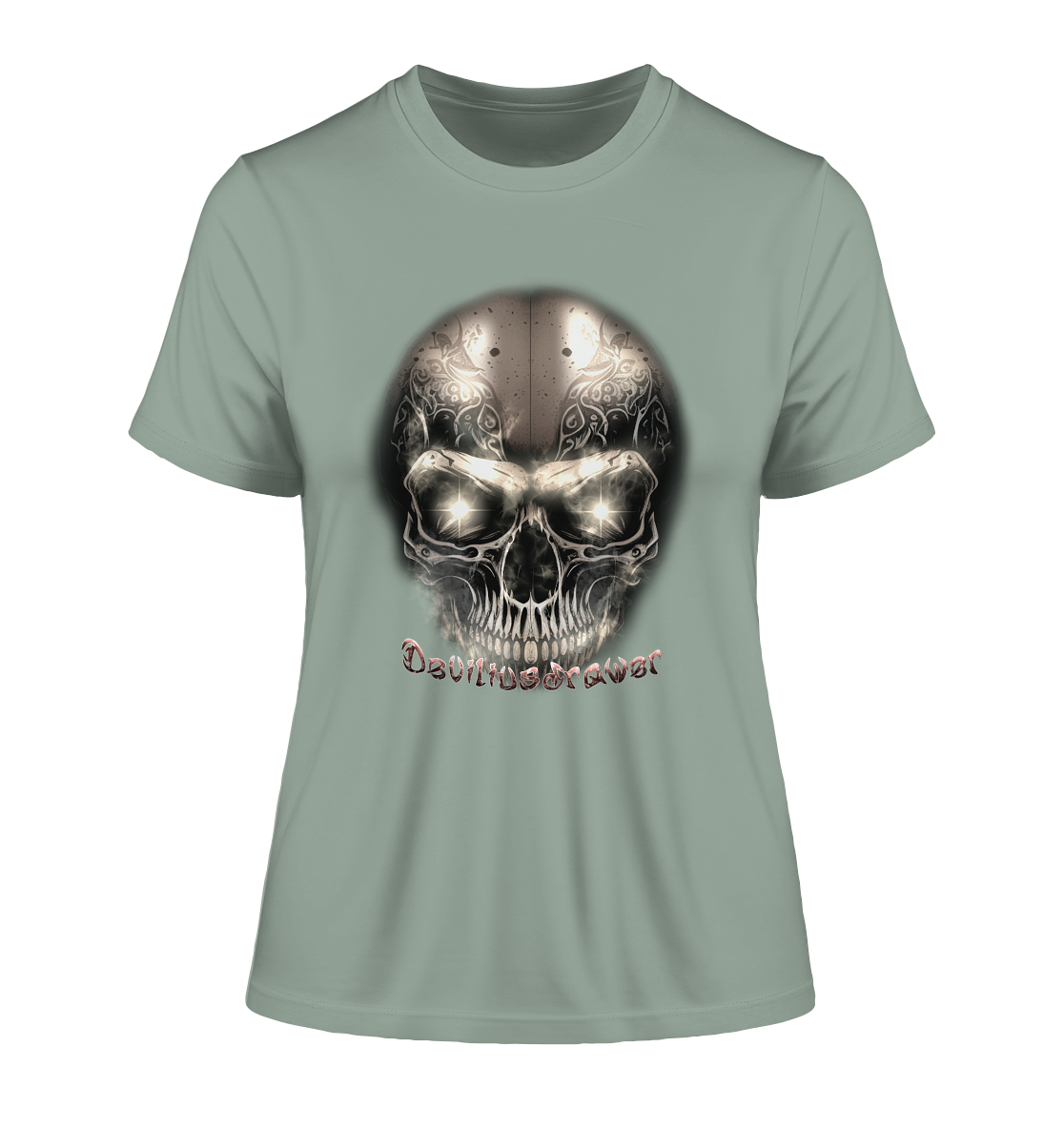 Deviliusdrawer Fire Skeleton Iron - Fitted Ladies Organic Shirt