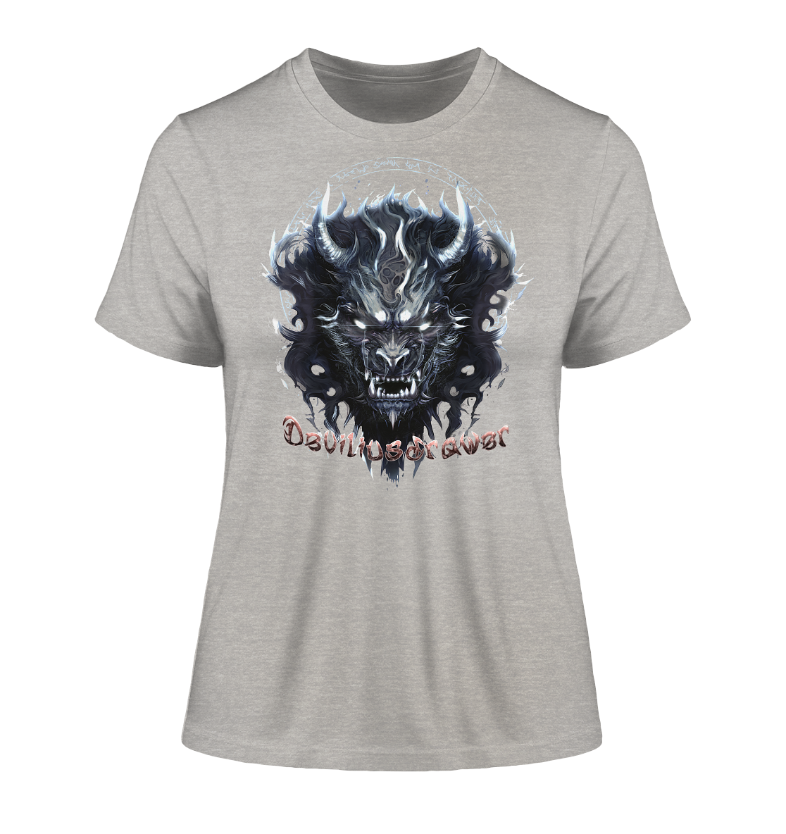 Deviliusdrawer Dark Wolf Mask - Fitted Ladies Organic Shirt