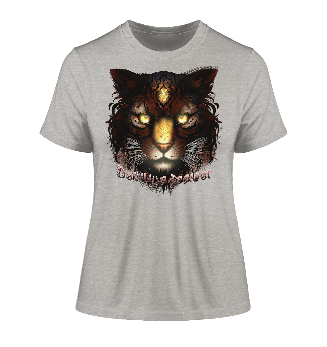 Deviliusdrawer Gold Tigercat - Fitted Ladies Organic Shirt