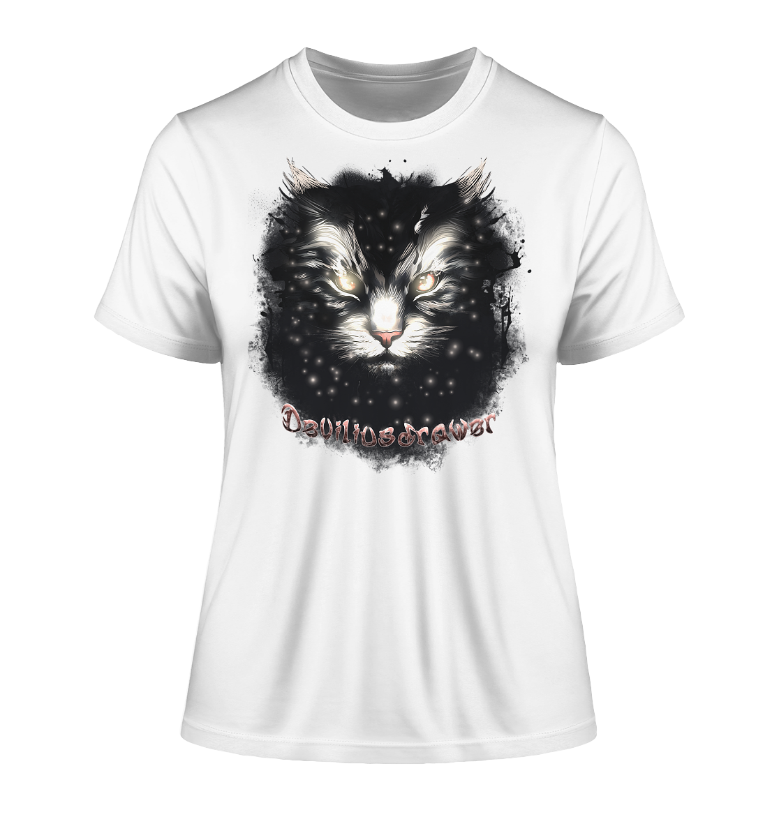 Deviliusdrawer Star Cat - Fitted Ladies Organic Shirt