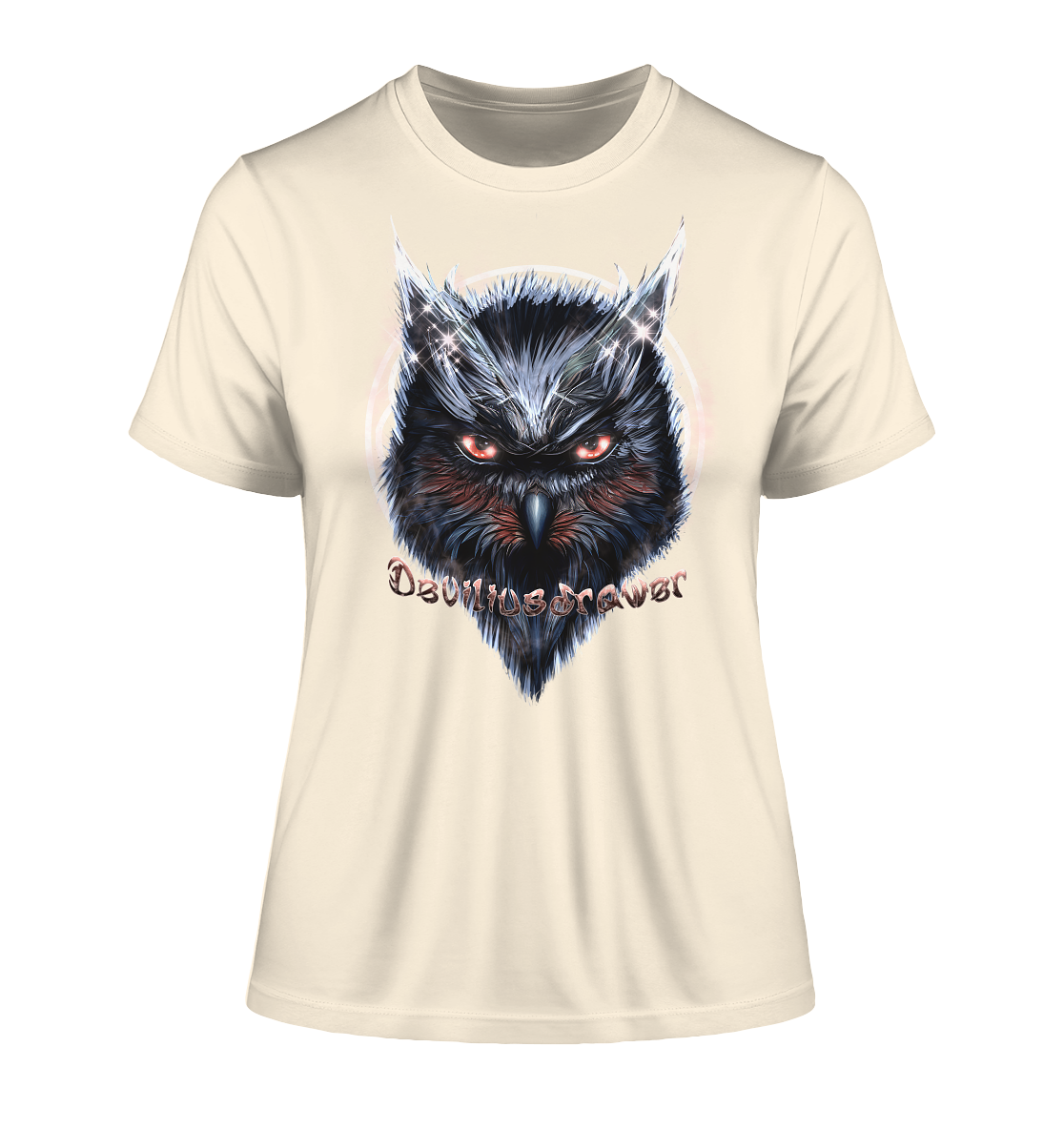 Deviliusdrawer Fire Owl - Fitted Ladies Organic Shirt