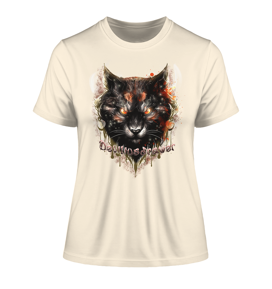 Deviliusdrawer Red Devil Cat - Fitted Ladies Organic Shirt