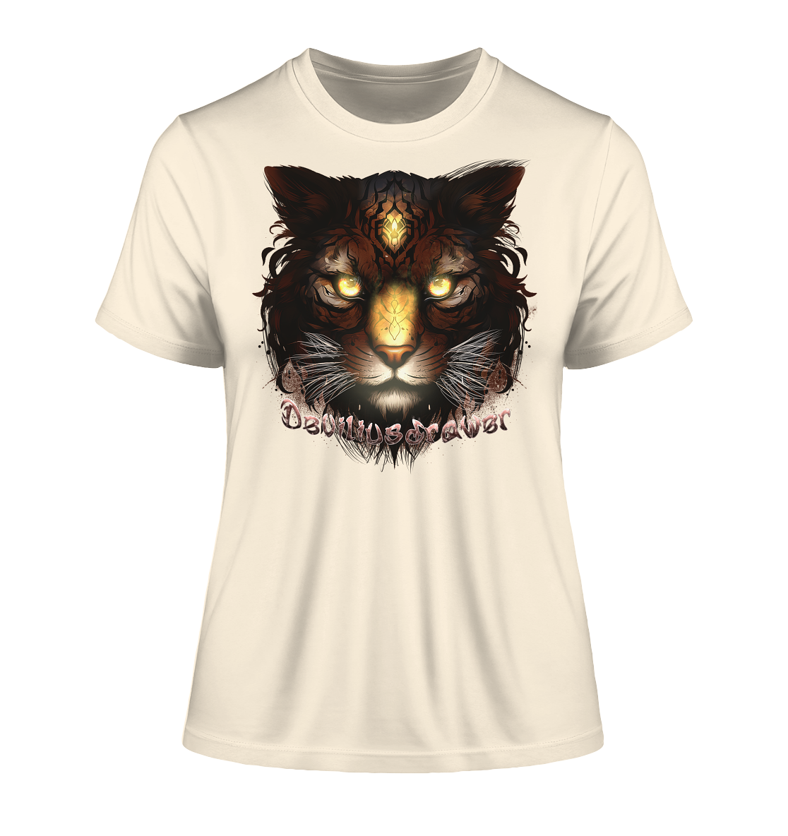 Deviliusdrawer Gold Tigercat - Fitted Ladies Organic Shirt