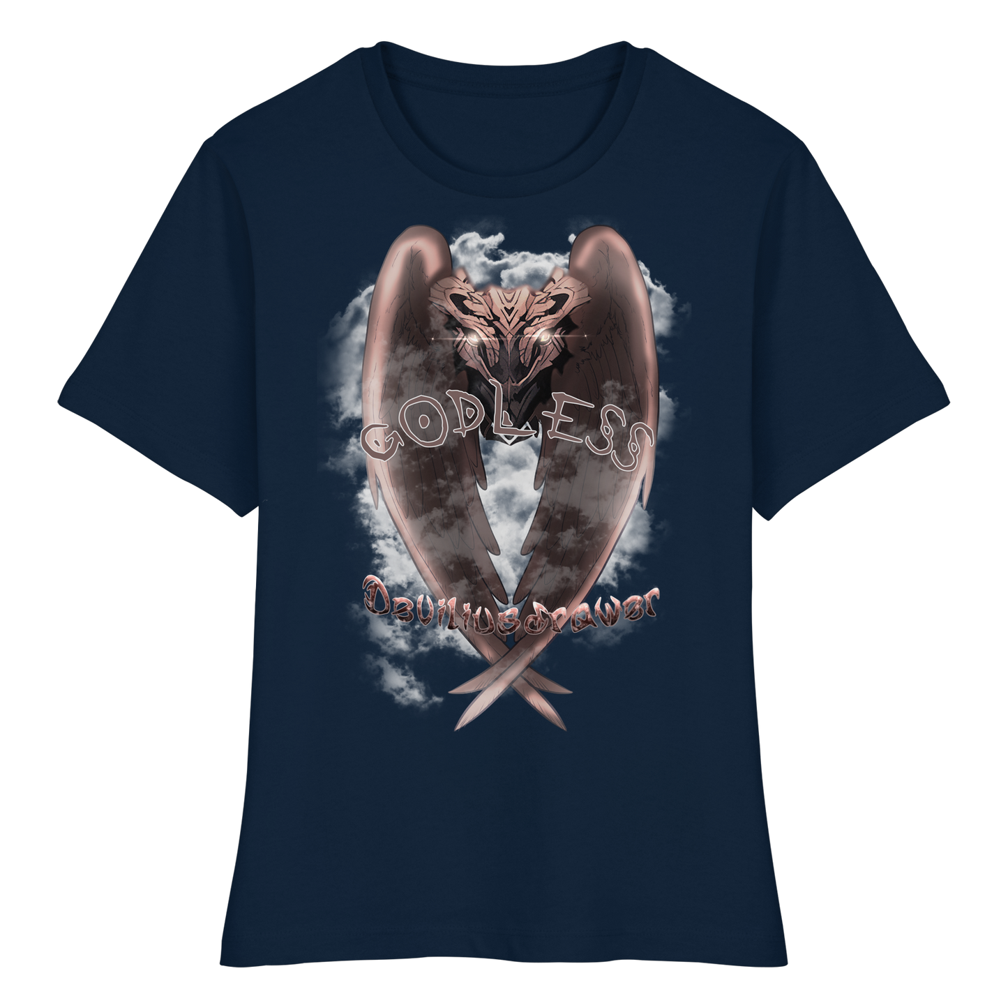 Deviliusdrawer Godless Owl - Fitted Ladies Organic Shirt