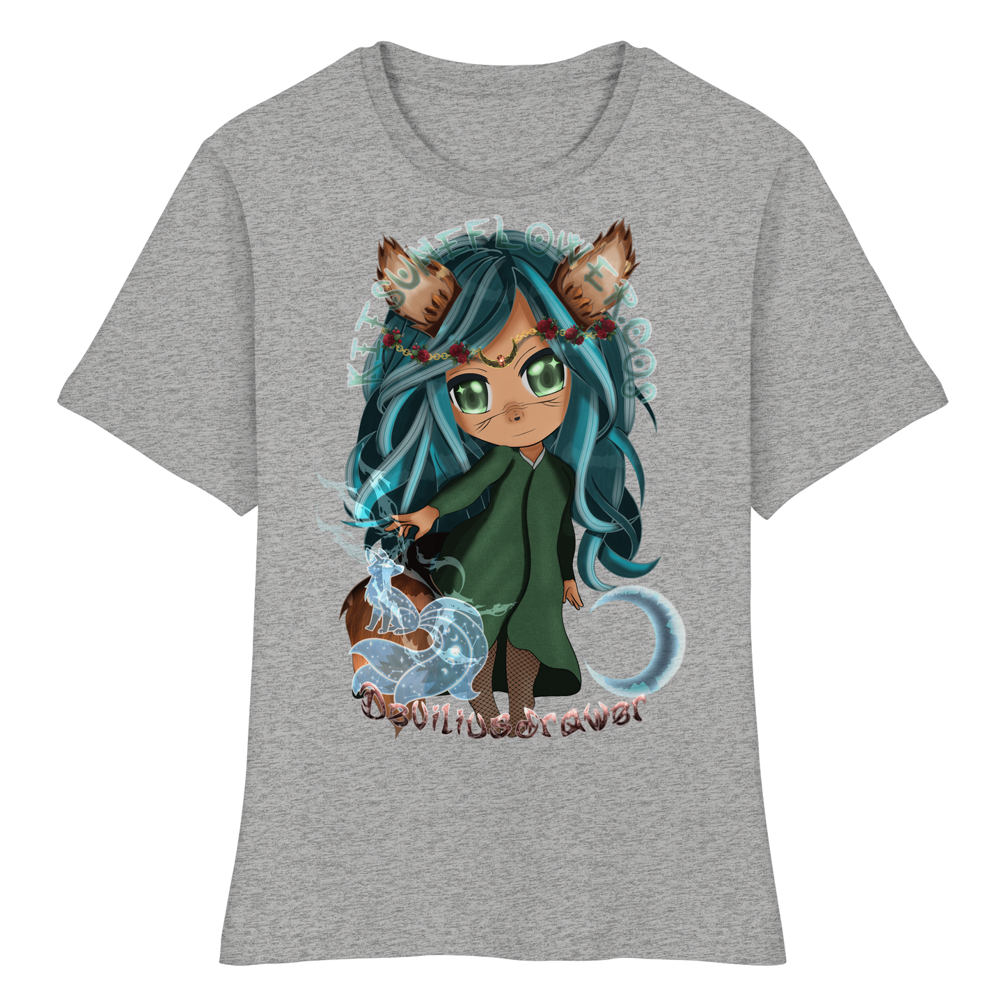 Deviliusdrawer Kitsuneflower - Fitted Ladies Organic Shirt