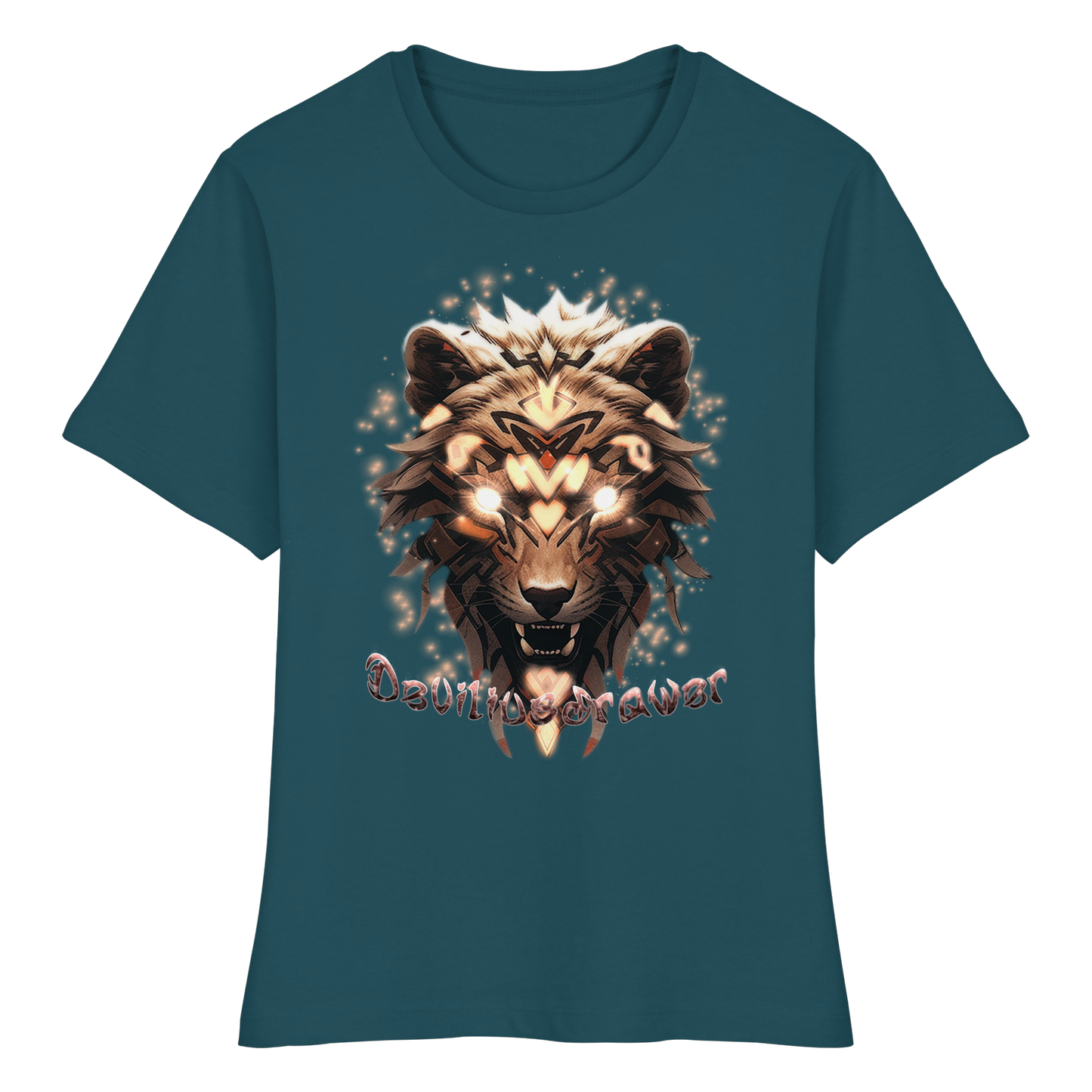 Deviliusdrawer Gold Weartiger - Fitted Ladies Organic Shirt