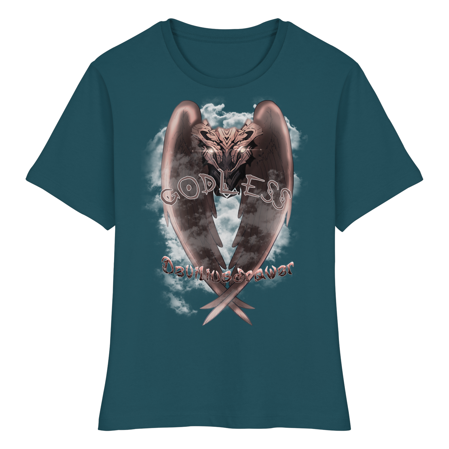 Deviliusdrawer Godless Owl - Fitted Ladies Organic Shirt