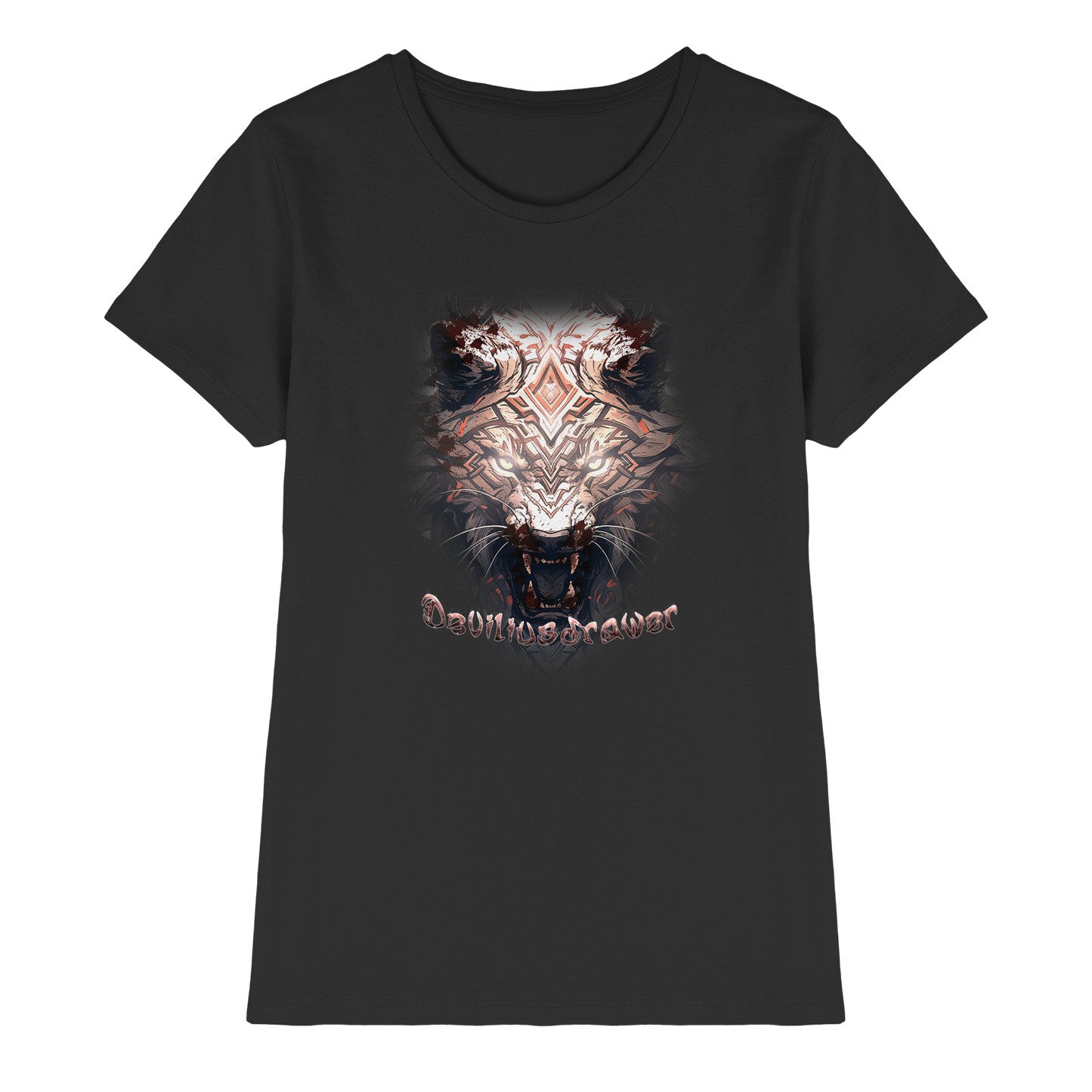 Deviliusdrawer Gold Metal Tiger - Ladies Premium Shirt