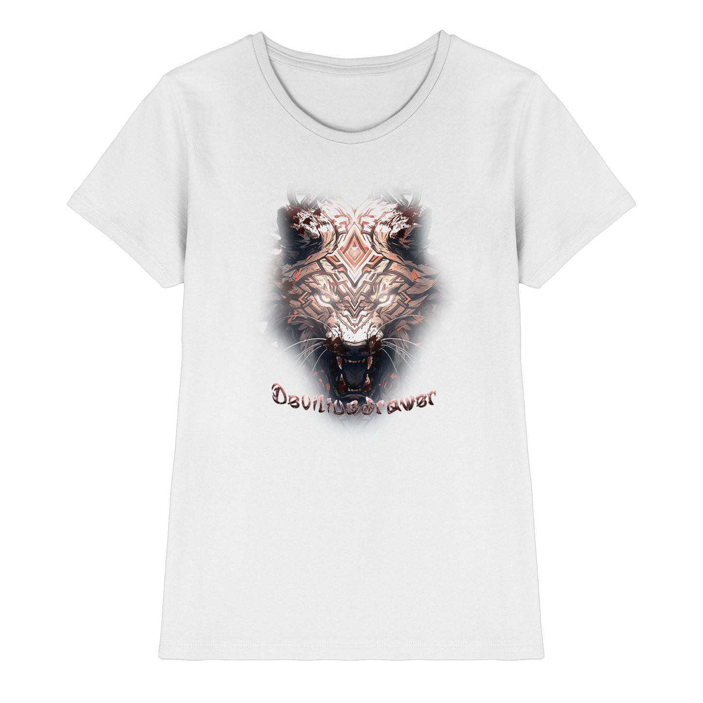 Deviliusdrawer Gold Metal Tiger - Ladies Premium Shirt