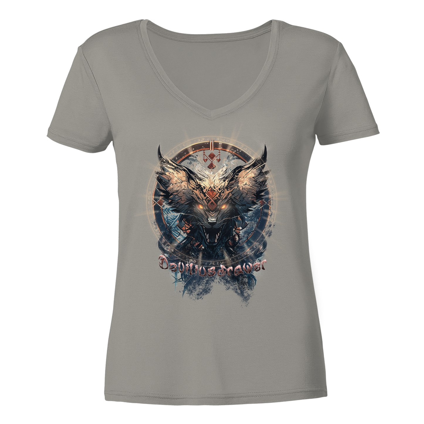 Deviliusdrawer Dark Magic Wolf - Ladies V-Neck Shirt