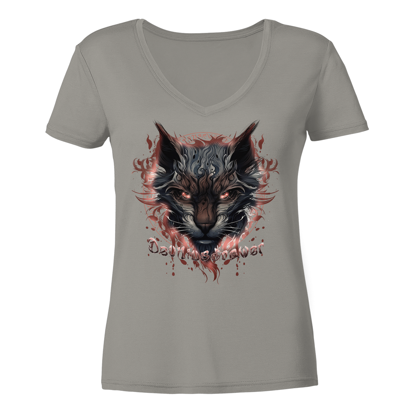 Deviliusdrawer Devil Cat - Ladies V-Neck Shirt