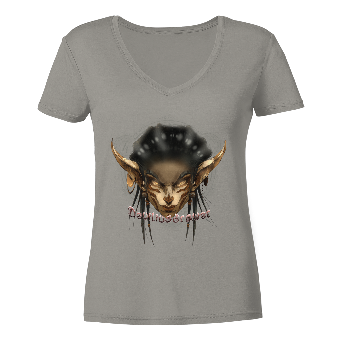 Deviliusdrawer Gold Magician Elf - Ladies V-Neck Shirt