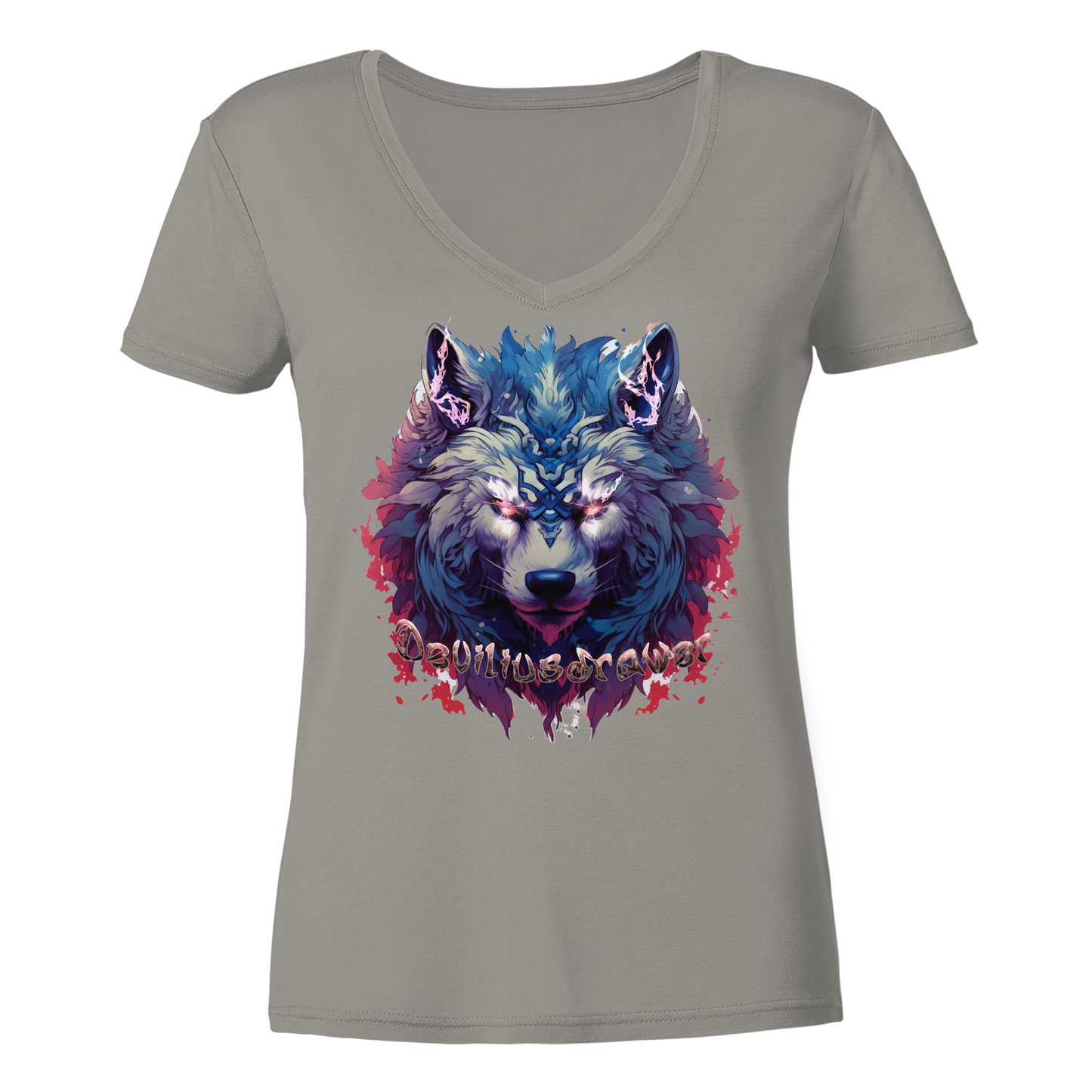 Deviliusdrawer Magic Wolf - Ladies V-Neck Shirt