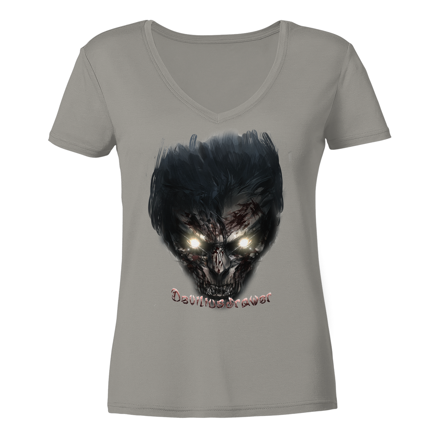 Deviliusdrawer Dark Zombie - Ladies V-Neck Shirt
