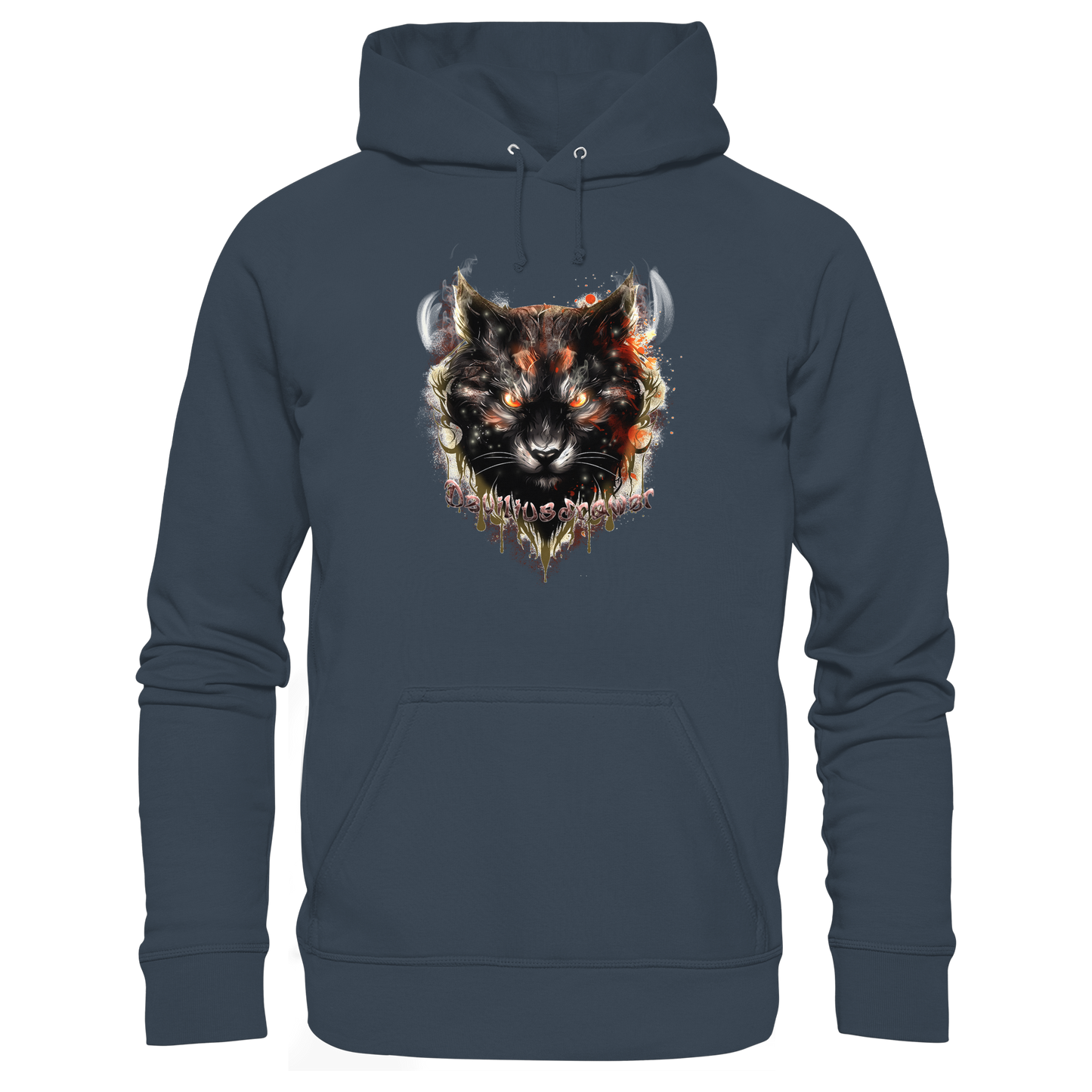 Deviliusdrawer Red Devil Cat - Organic Basic Hoodie