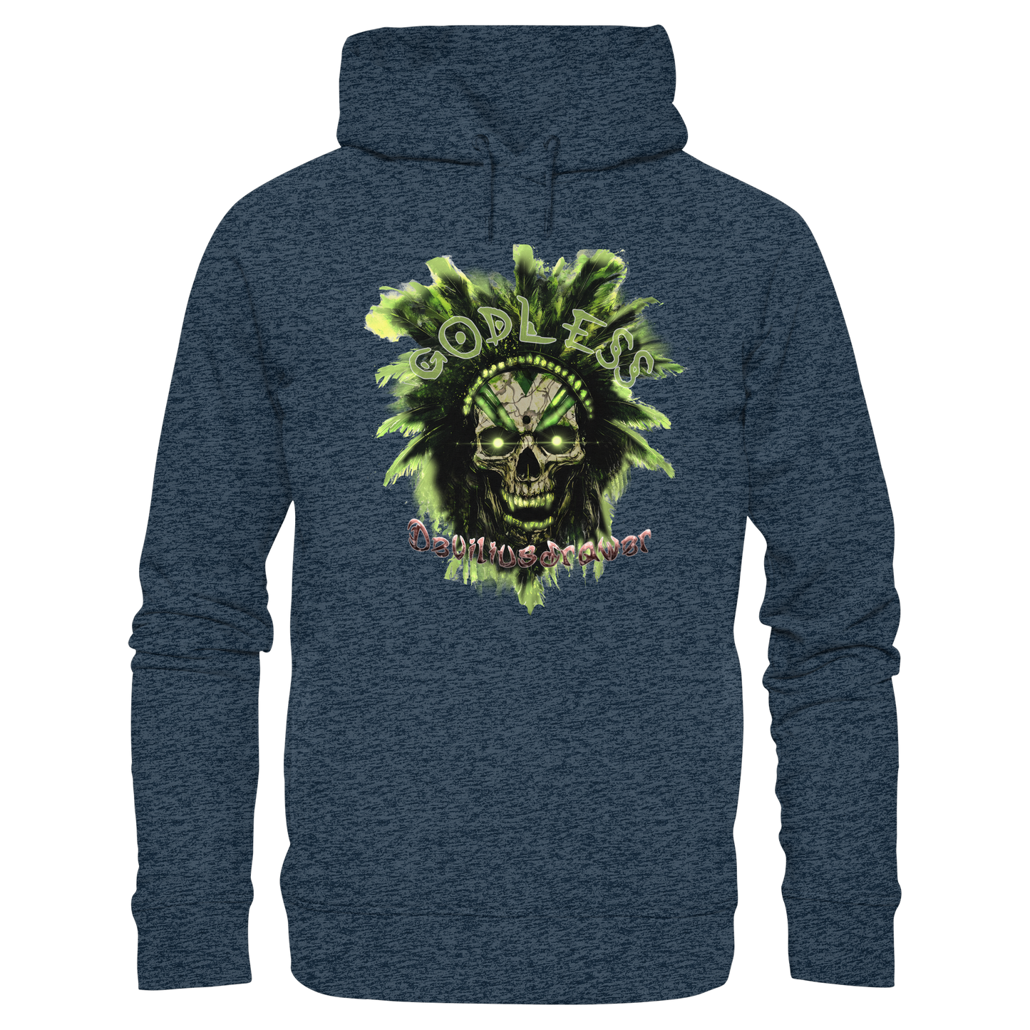 Deviliusdrawer Godless Skull - Organic Fashion Hoodie