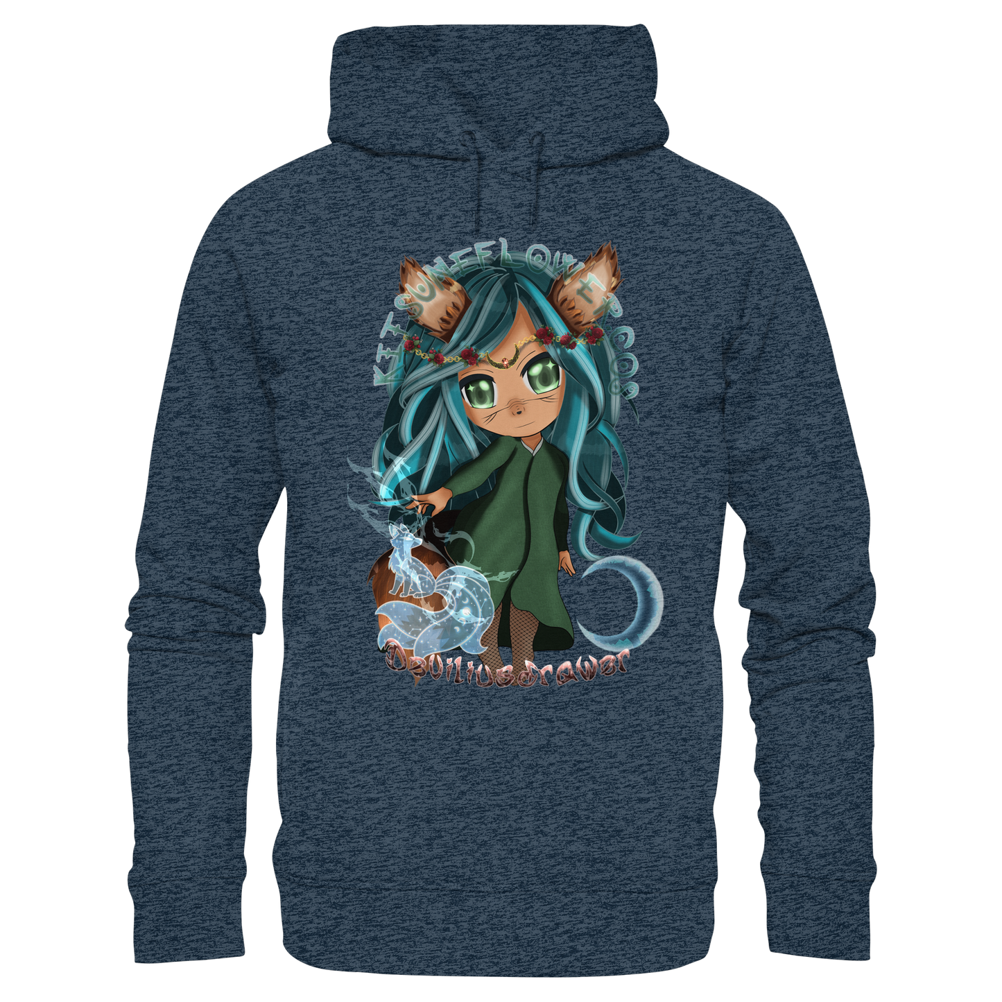 Deviliusdrawer Kitsuneflower - Organic Fashion Hoodie