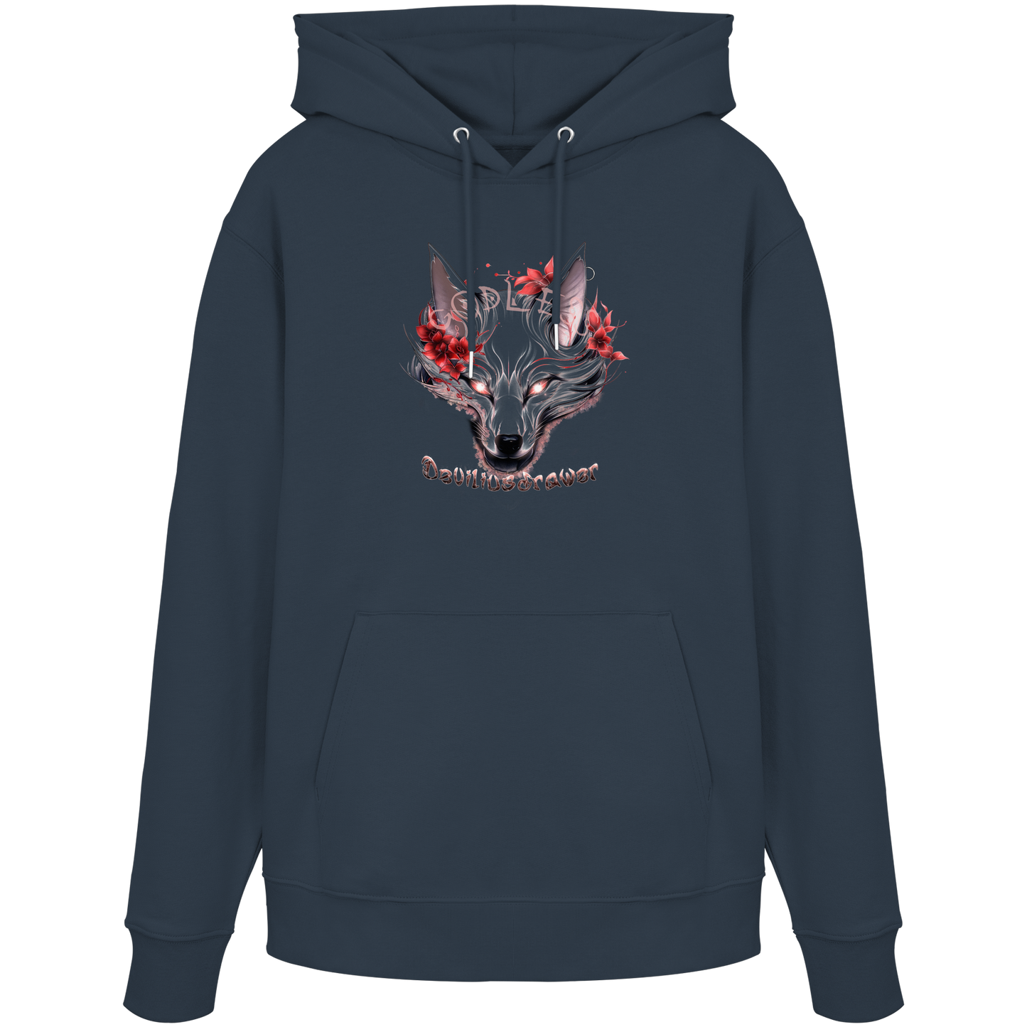 Deviliusdrawer Kitsune Wolf - Organic Hoodie
