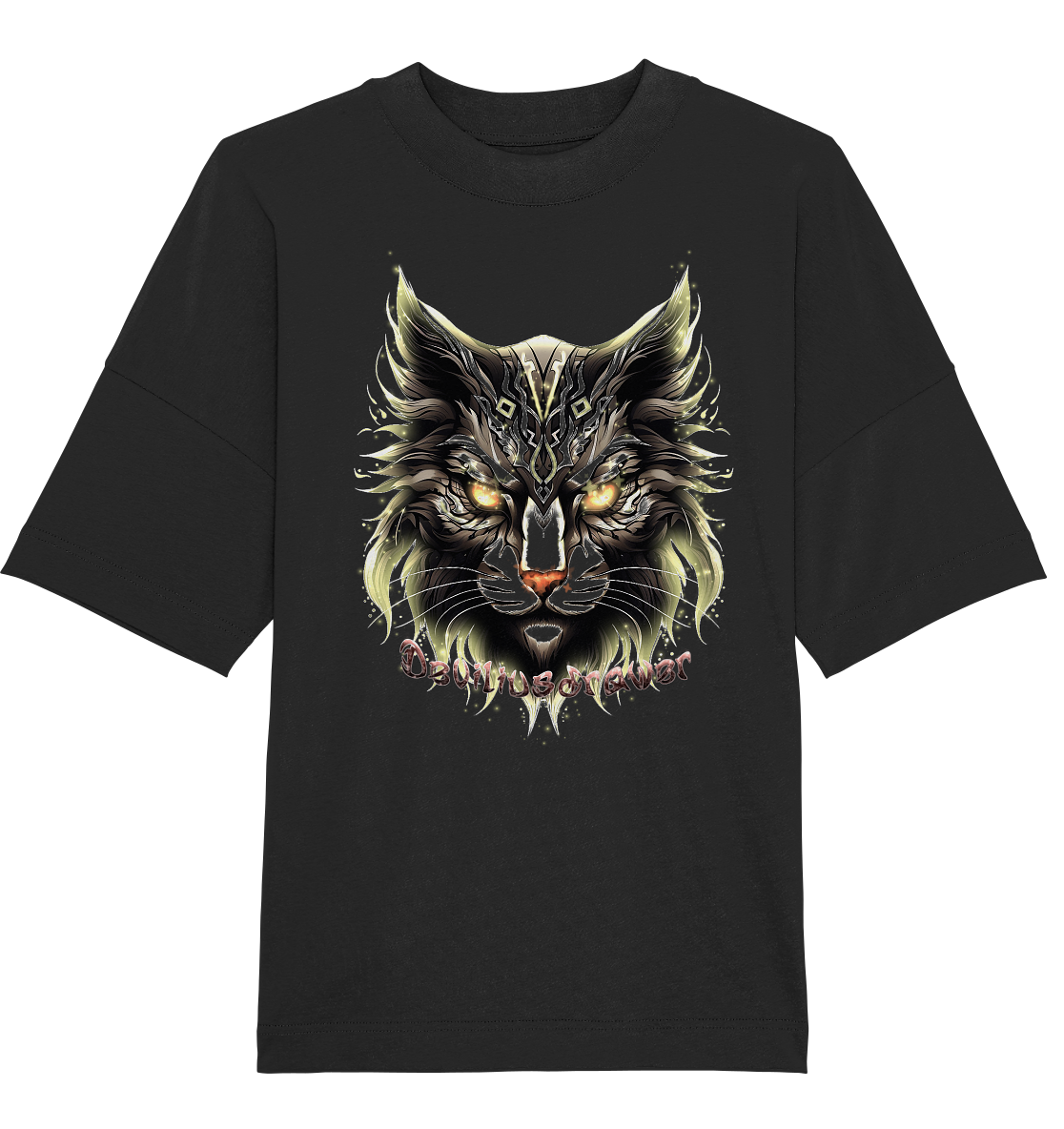 Deviliusdrawer Golden Cat - Organic Oversize Shirt
