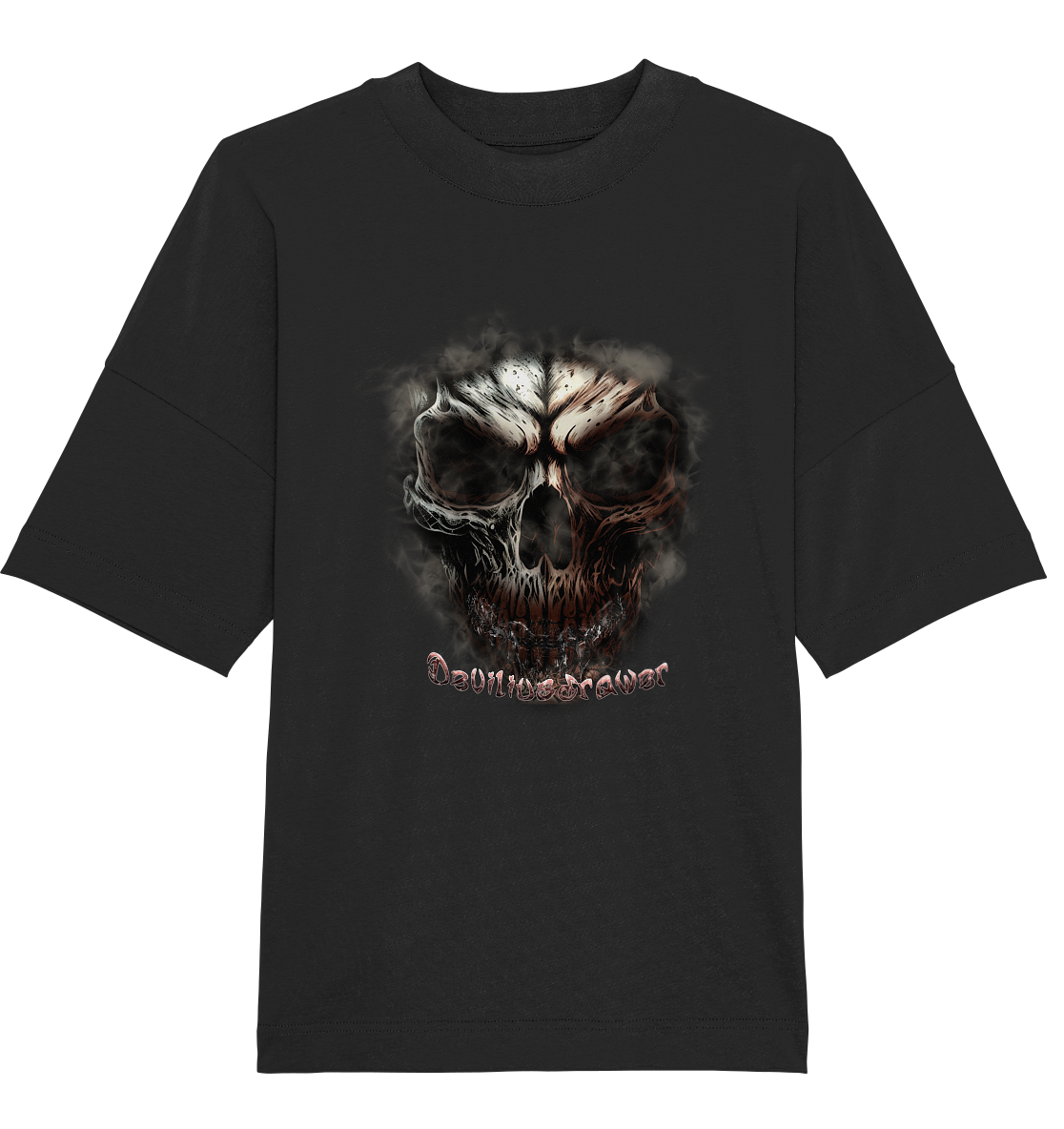 Deviliusdrawer Fire Skeleton - Organic Oversize Shirt
