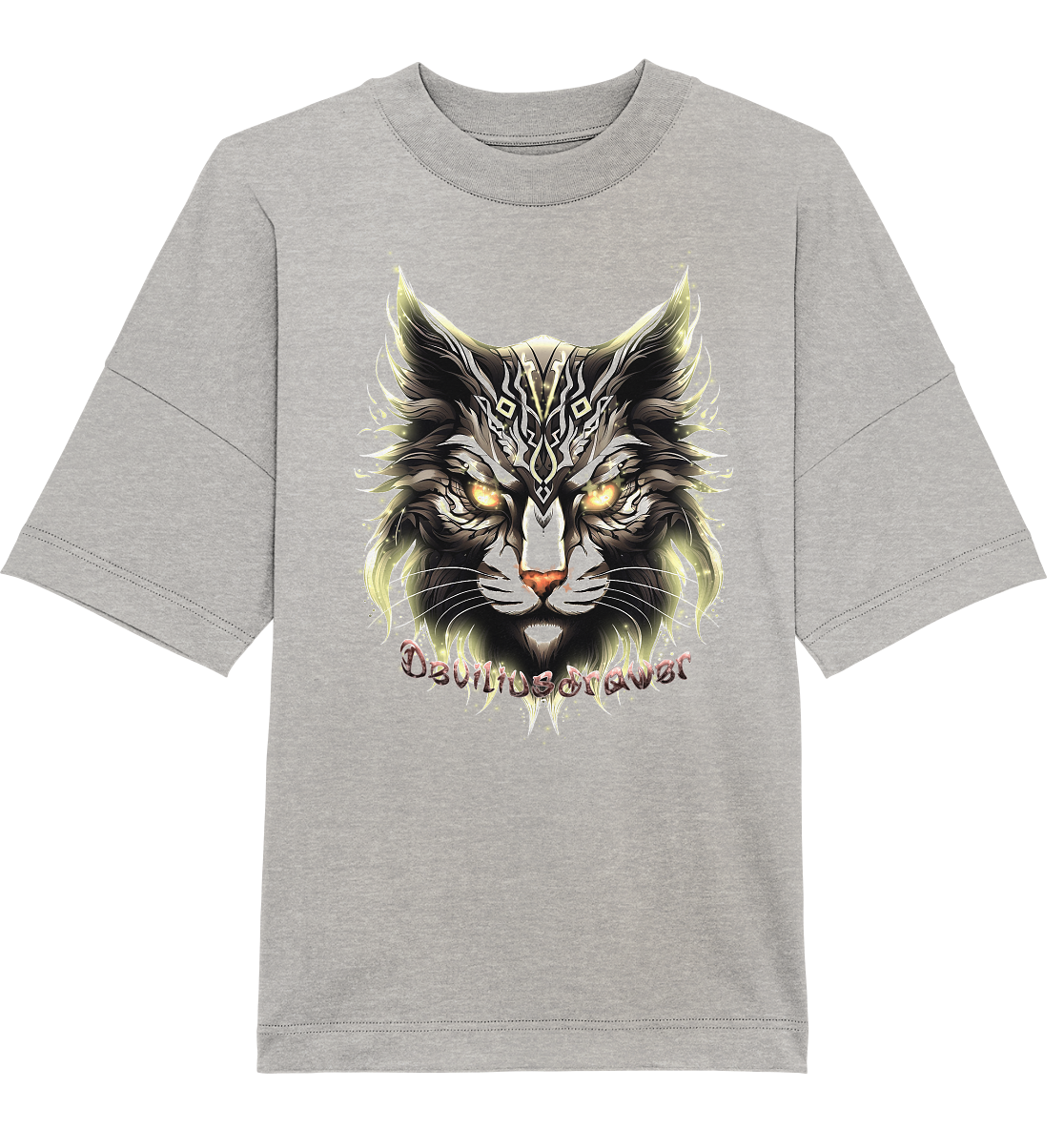 Deviliusdrawer Golden Cat - Organic Oversize Shirt