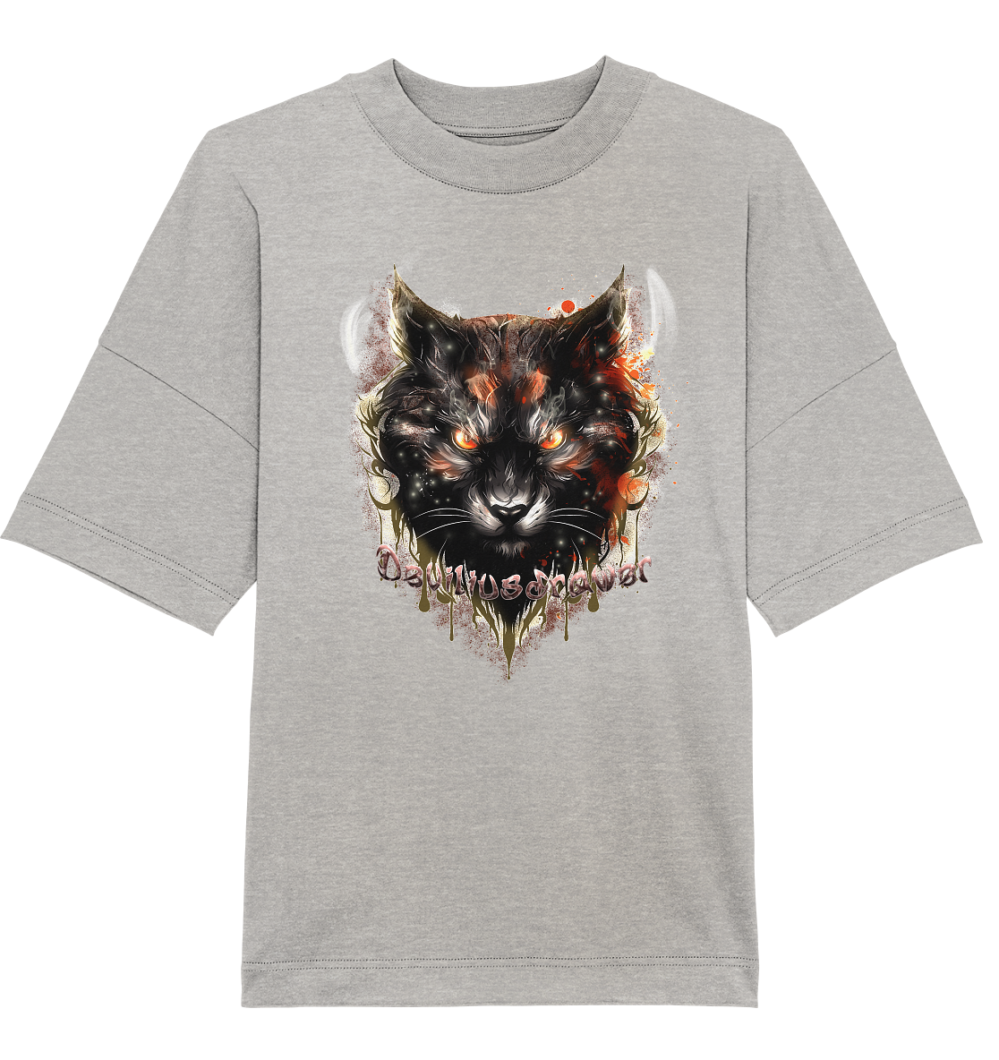 Deviliusdrawer Red Devil Cat - Organic Oversize Shirt