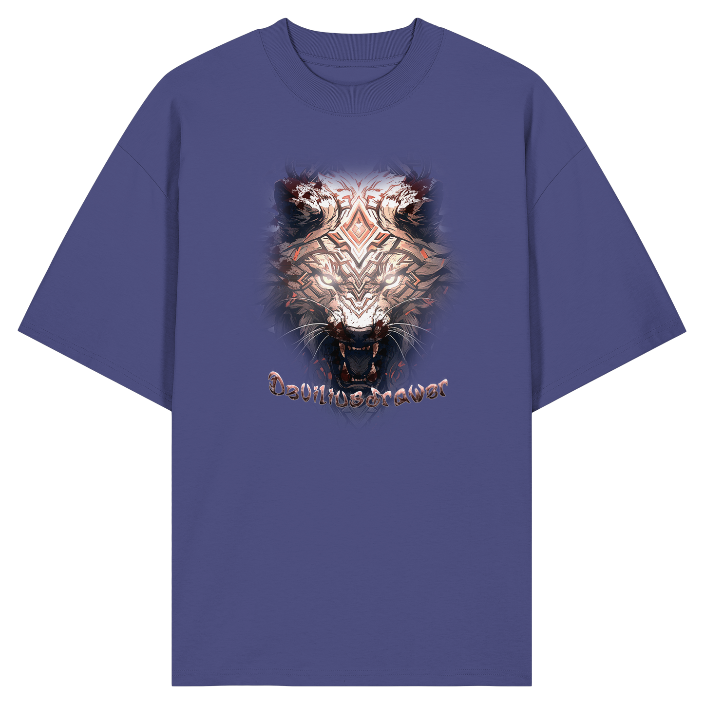 Deviliusdrawer Gold Metal Tiger - Organic Oversize Shirt