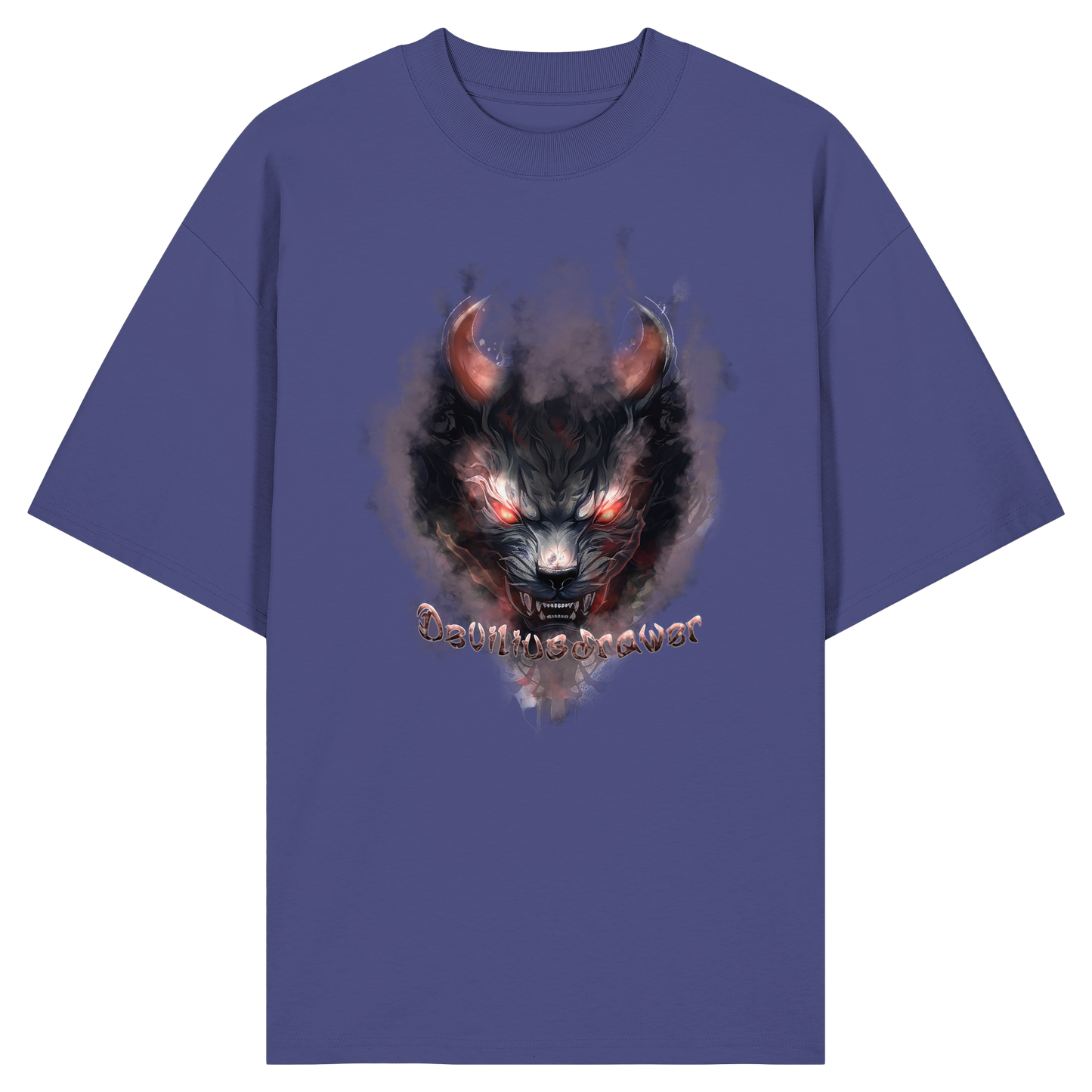 Deviliusdrawer Red Smoked Cat - Organic Oversize Shirt