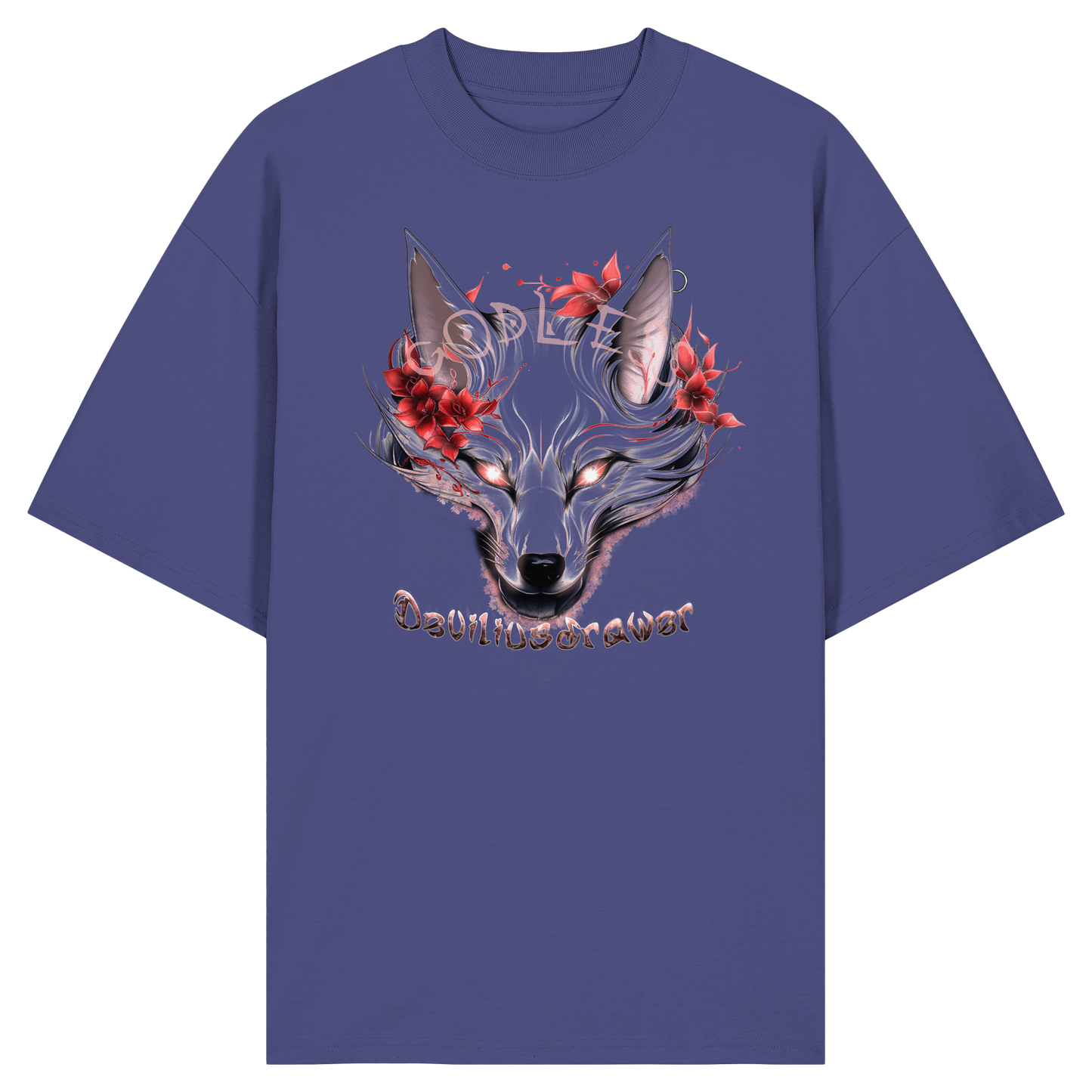 Deviliusdrawer Kitsune Wolf - Organic Oversize Shirt
