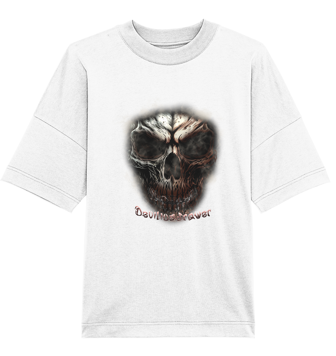 Deviliusdrawer Fire Skeleton - Organic Oversize Shirt