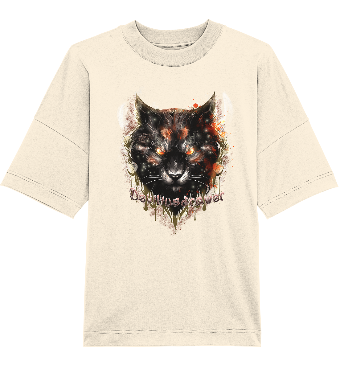 Deviliusdrawer Red Devil Cat - Organic Oversize Shirt