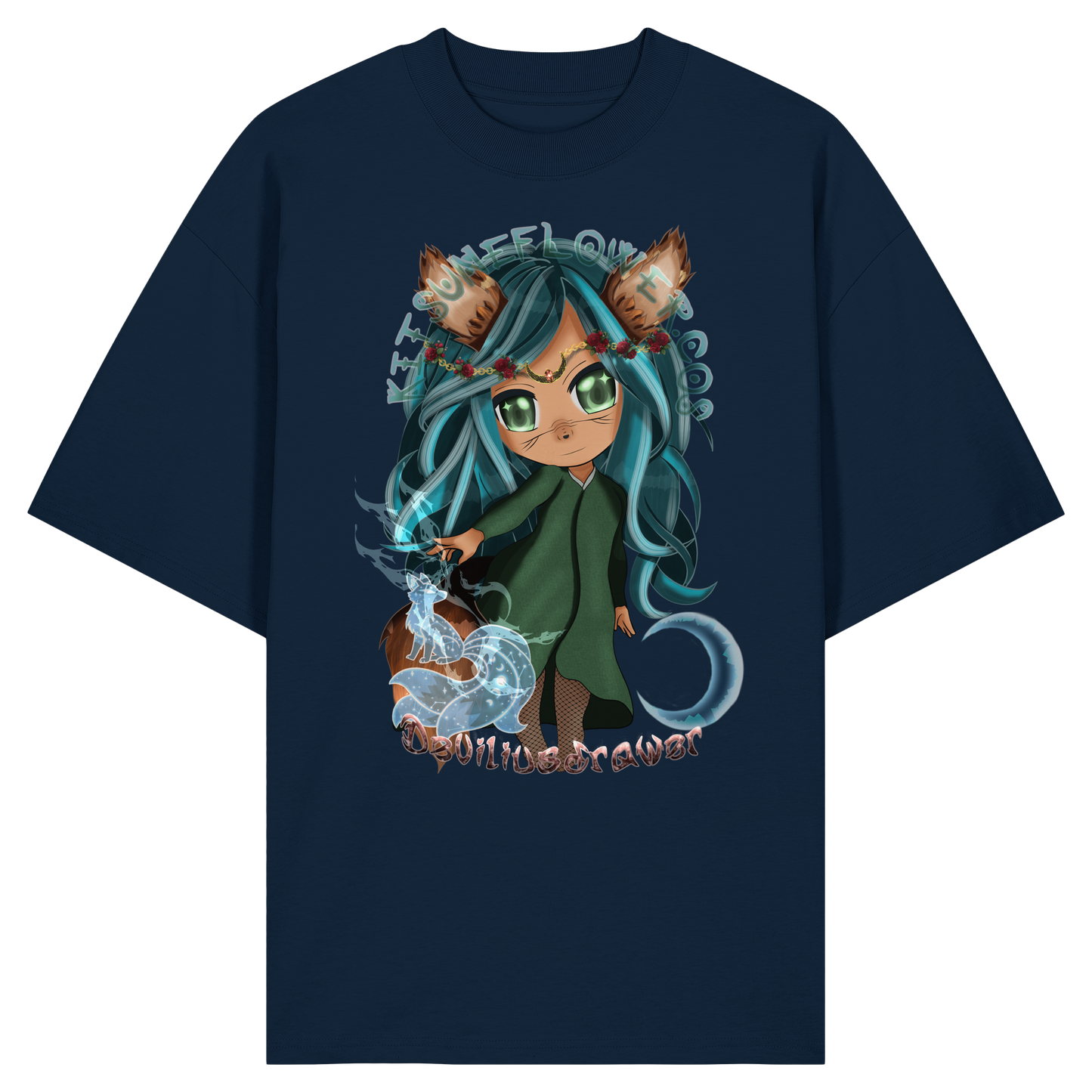 Deviliusdrawer Kitsuneflower - Organic Oversize Shirt