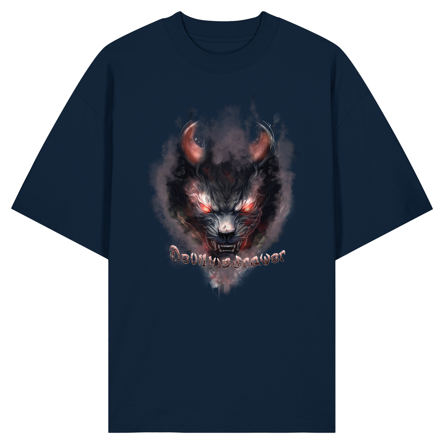 Deviliusdrawer Red Smoked Cat - Organic Oversize Shirt