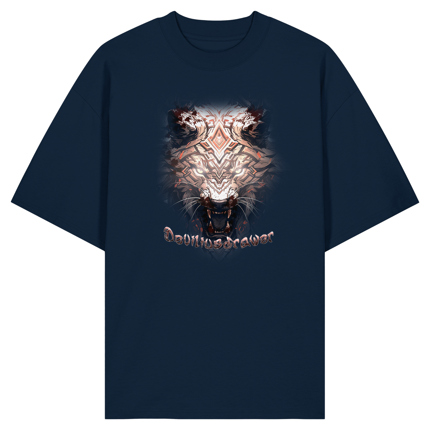 Deviliusdrawer Gold Metal Tiger - Organic Oversize Shirt