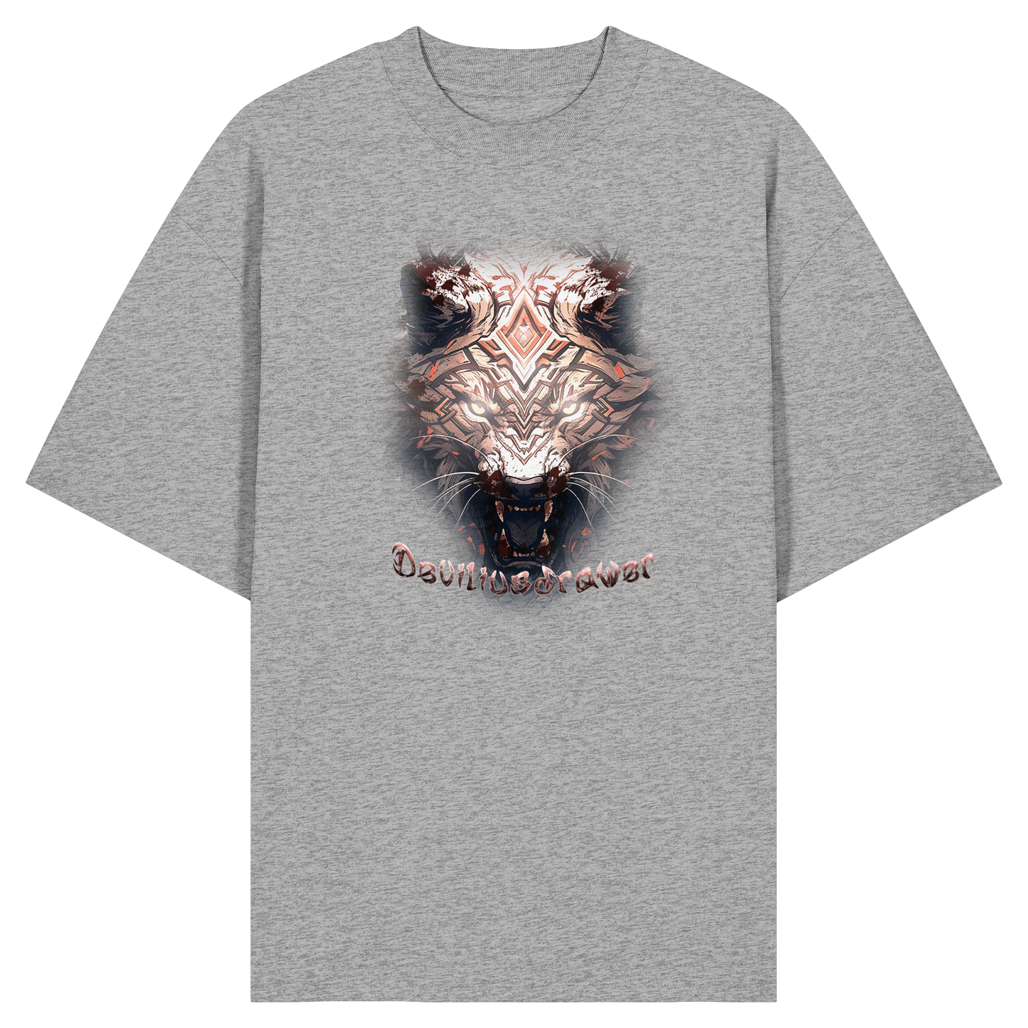 Deviliusdrawer Gold Metal Tiger - Organic Oversize Shirt