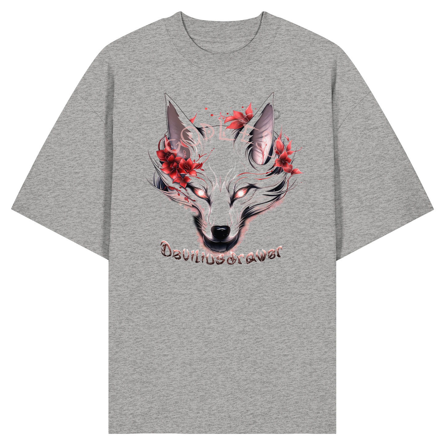 Deviliusdrawer Kitsune Wolf - Organic Oversize Shirt