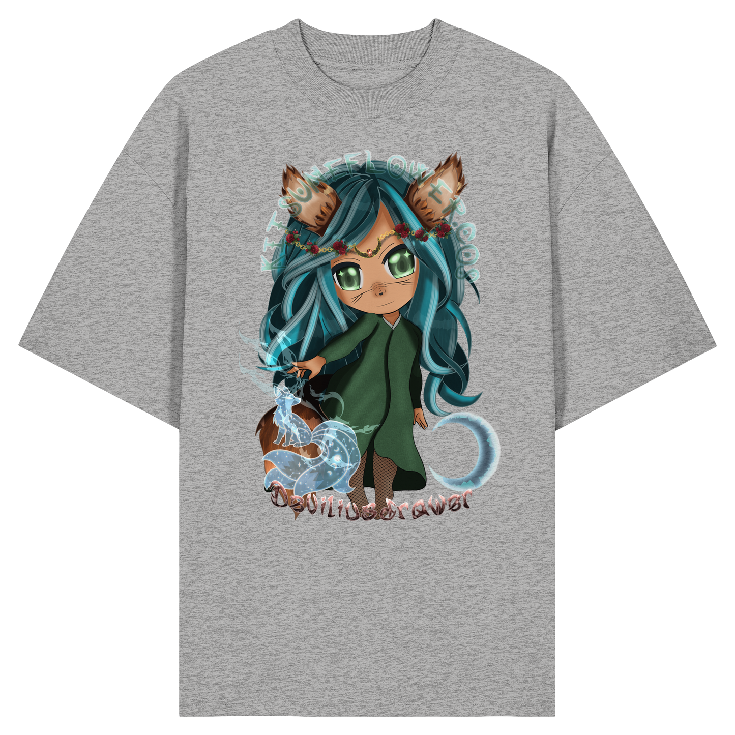 Deviliusdrawer Kitsuneflower - Organic Oversize Shirt