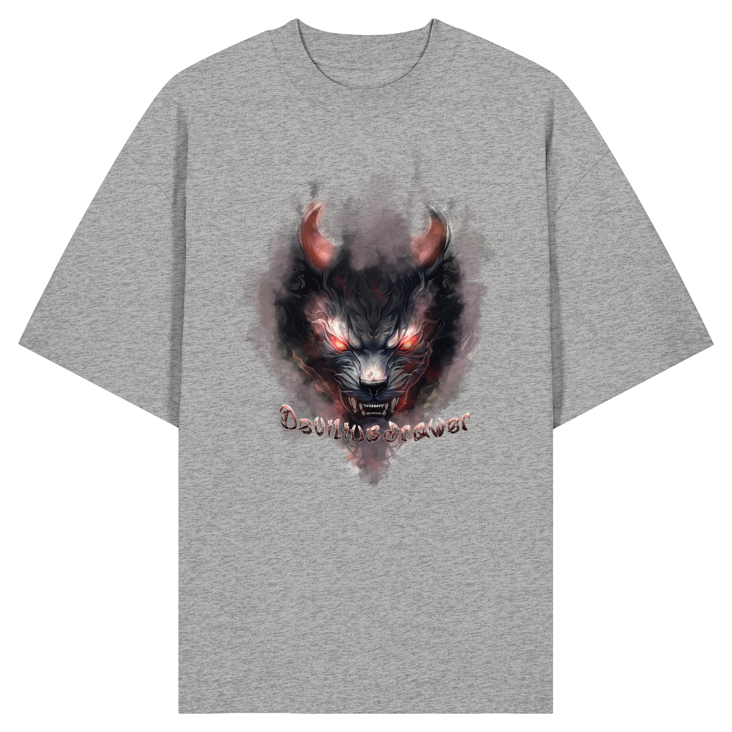 Deviliusdrawer Red Smoked Cat - Organic Oversize Shirt