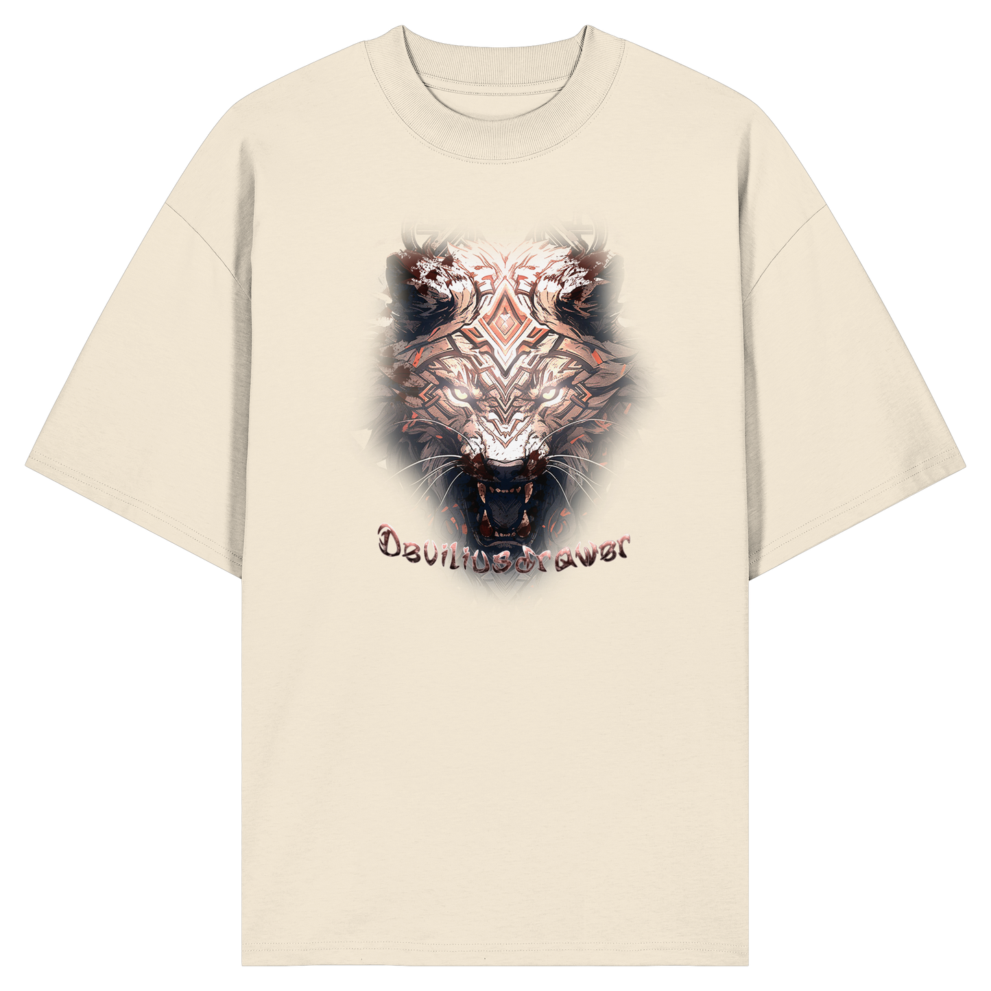 Deviliusdrawer Gold Metal Tiger - Organic Oversize Shirt